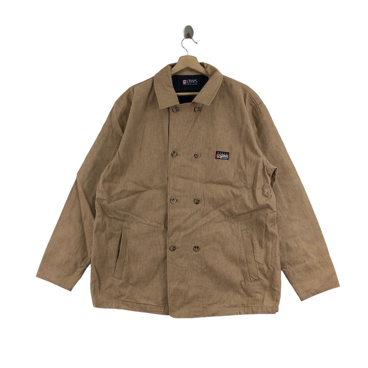 image of Vintage Chaps Ralph Laurent Duck Canvas Jacket in Tan, Men's (Size Large)