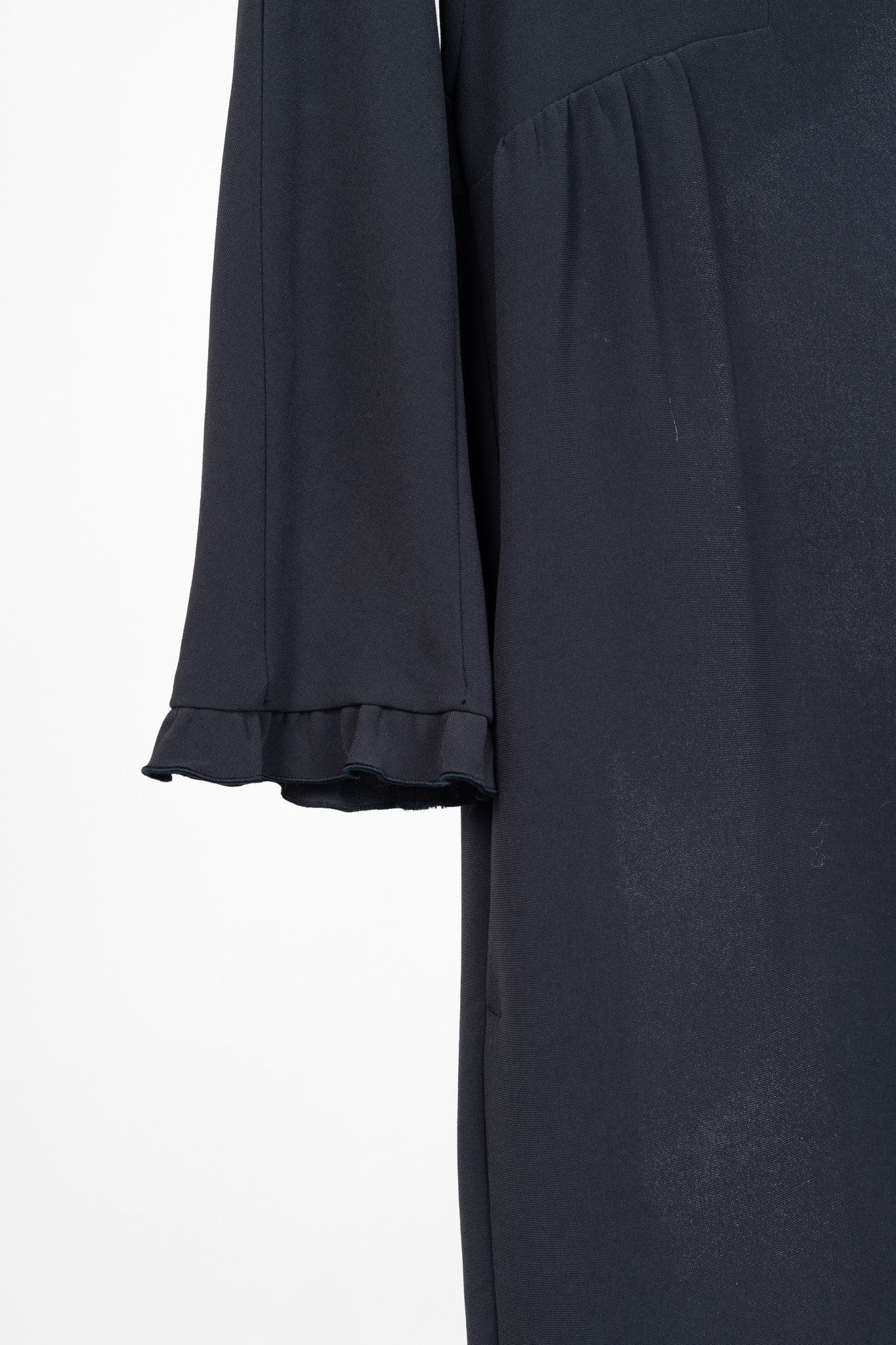 Weekend Max Mara Weekend Max Mara Navy Crepe Ruffle-Cuff Dress Size S / US 4 / IT 40 - 6 Thumbnail