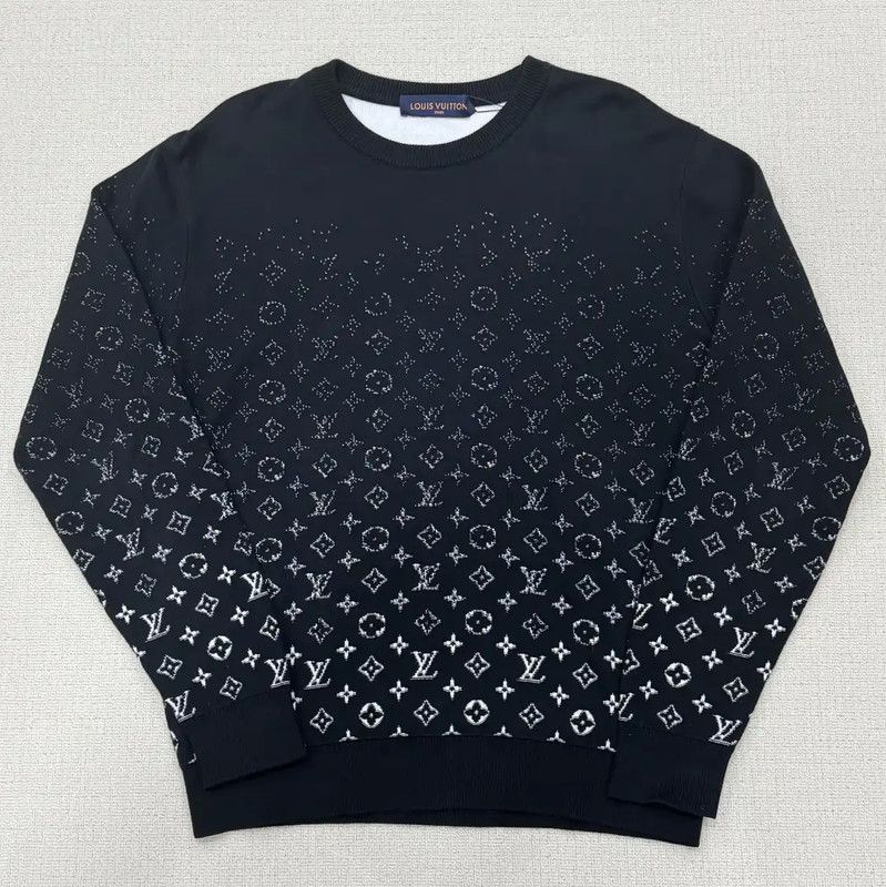 Louis Vuitton Louis Vuitton Black Printed Long Sleeve Sweatshirt 0089 Size M / US 6-8 / IT 42-44 - 1 Thumbnail