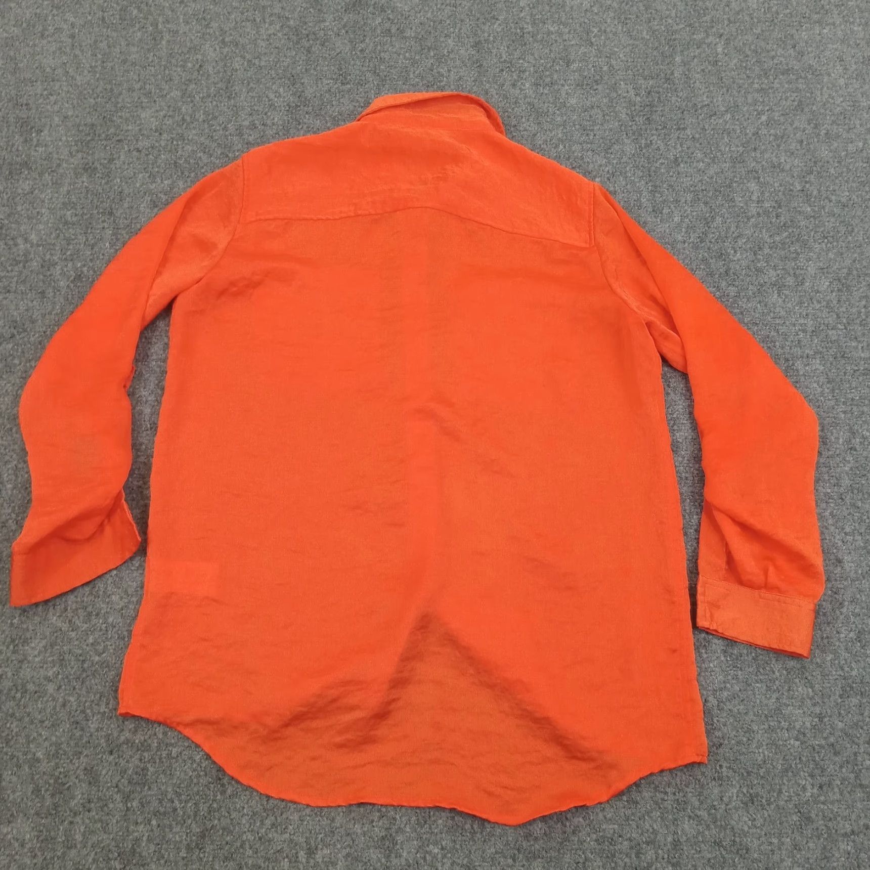 Michael Kors Michael Kors Women's Orange Long Sleeve Button Up Blouse Lightweight Casual Shirt Small Size S / US 4 / IT 40 - 7 Thumbnail