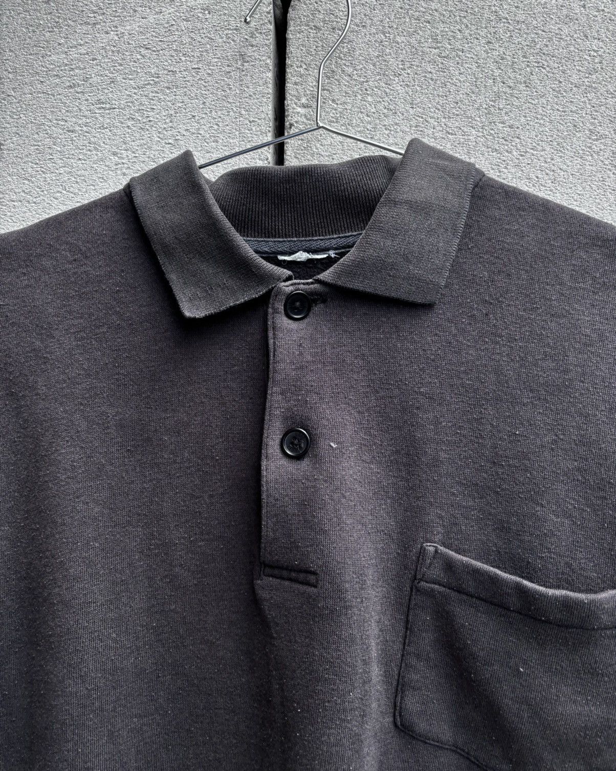 Other Thrashed Faded Distressed Black Button Sweatshirt ERD Grunge Size US L / EU 52-54 / 3 - 9 Thumbnail