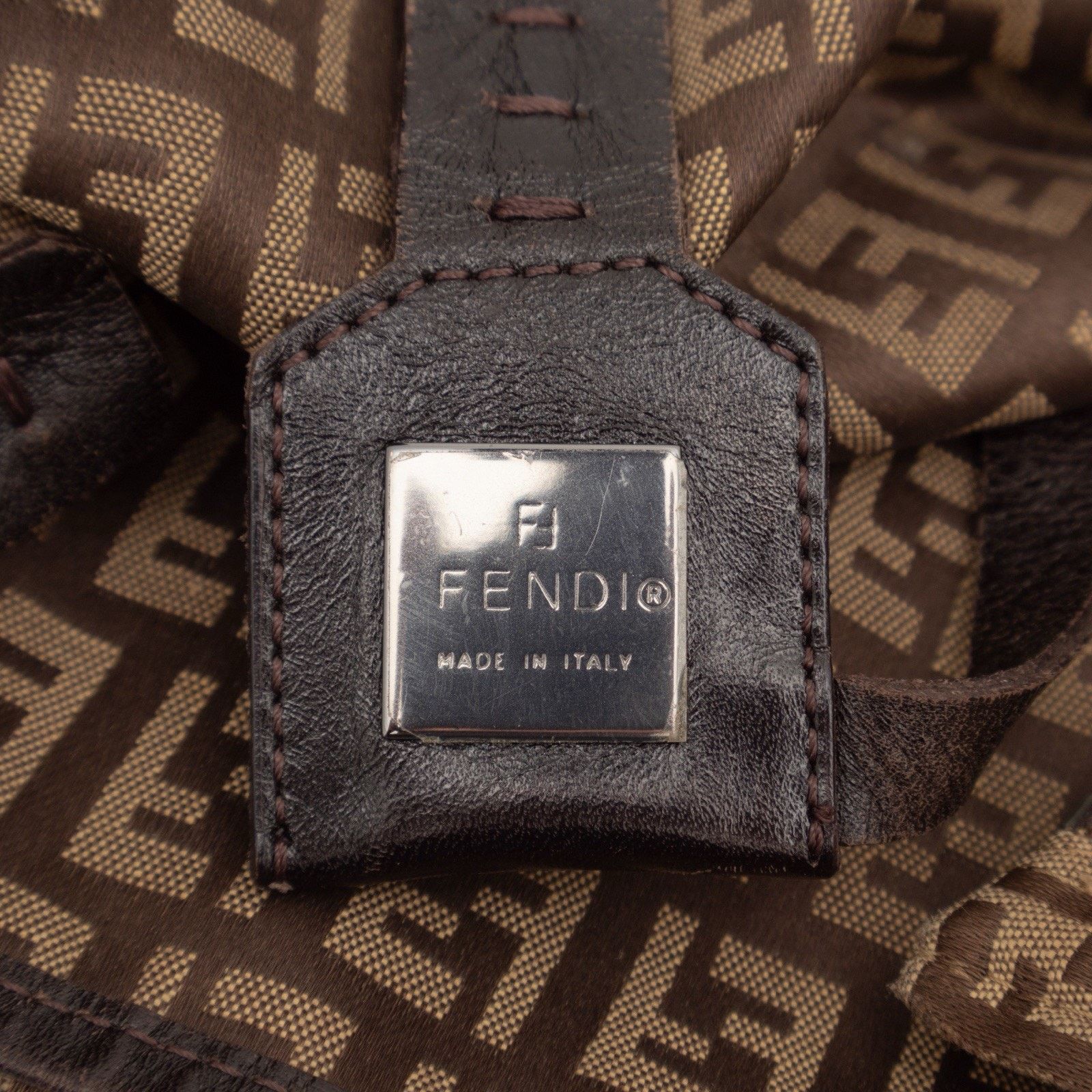 Fendi Fendi Zucchino Monogram Canvas Roll Open Top Tote Bag Brown Size ONE SIZE - 10 Thumbnail
