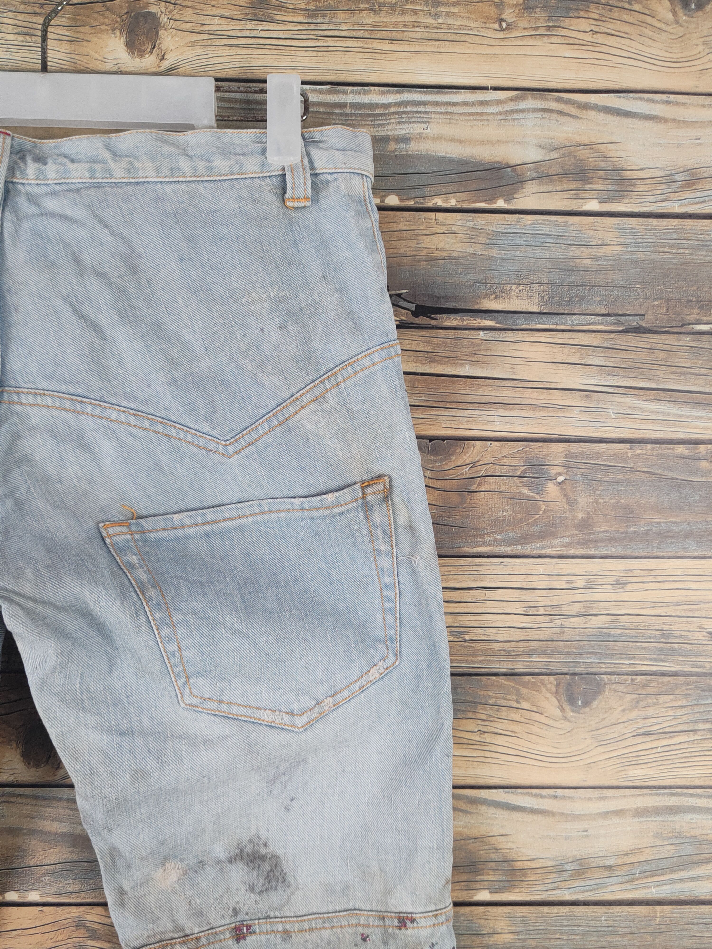 Sunao Kuwahara DL Sunao Kuwahara Blue Distressed Ripped Jeans #46-205xT Size 31" - 10 Thumbnail