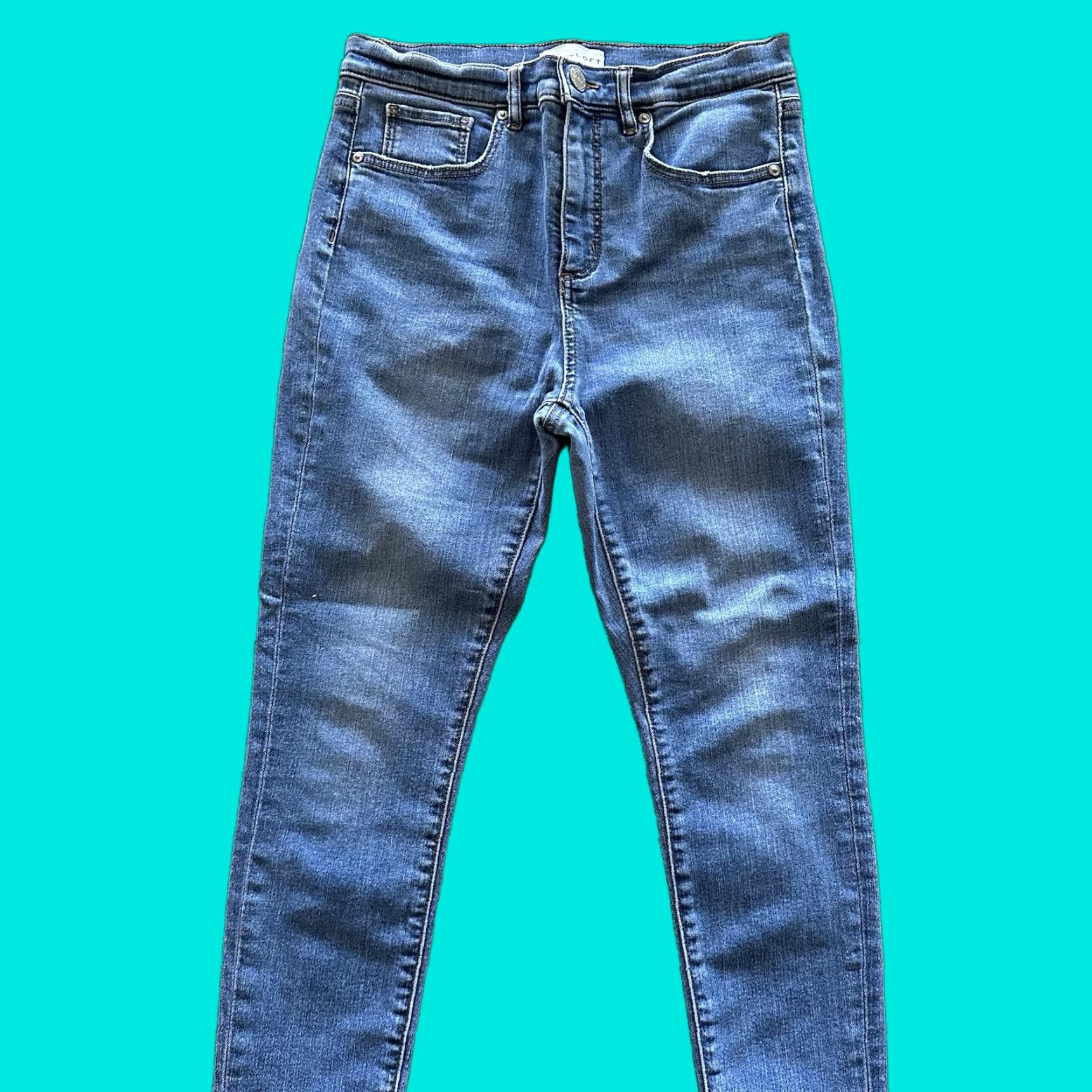 Loft Loft Jeans Womens 6 28x25 High Rise Skinny Light Wash Denim Blue Stretch 5-Pocket Size 28" / US 6 / IT 42 - 1 Thumbnail