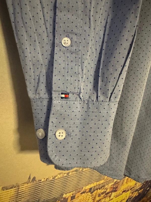 Tommy Hilfiger Tommy Hilfiger Blue Polka Dot Cotton Regular Fit Shirt M Size US M / EU 48-50 / 2 - 4 Thumbnail