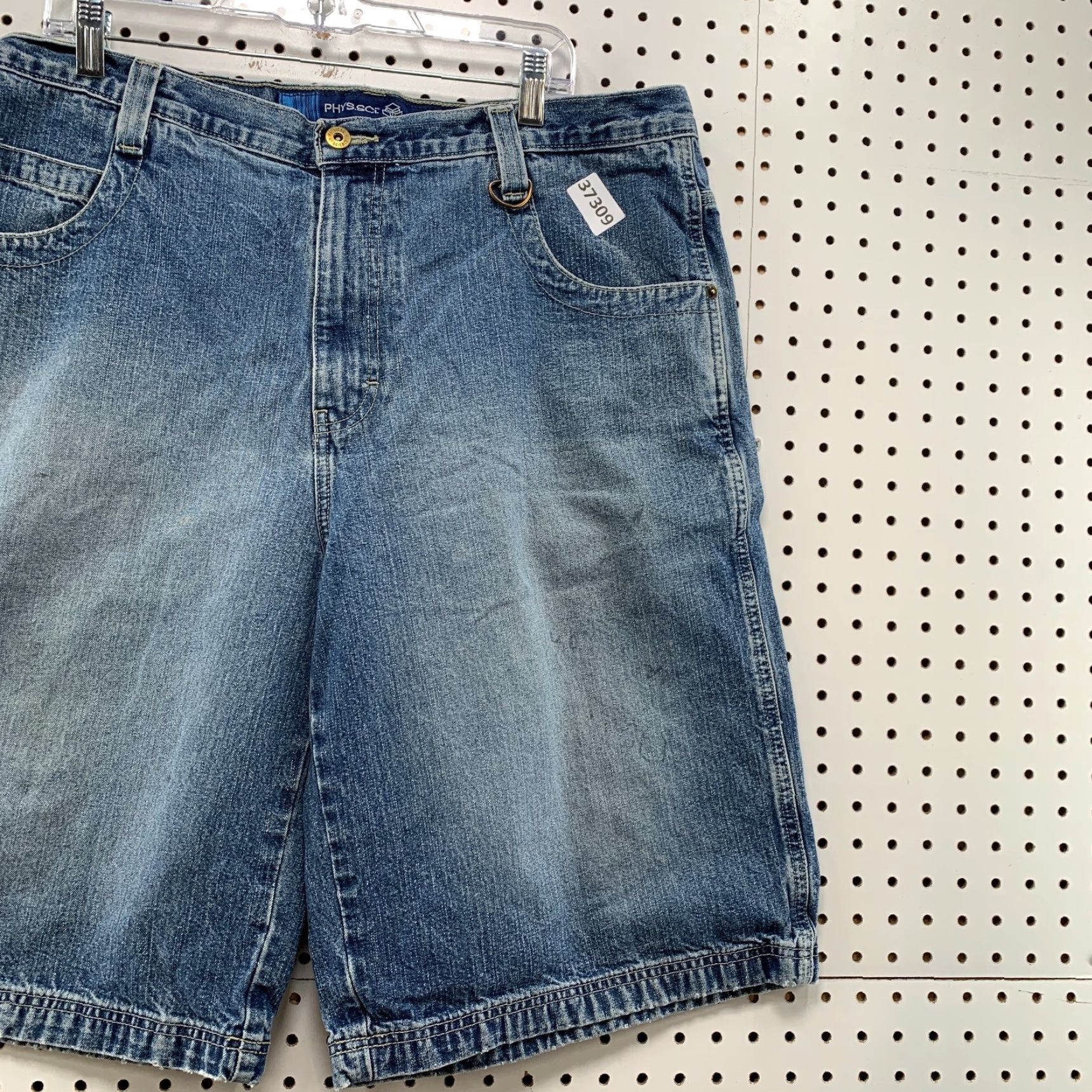 Denime VINTAGE PHYS SCI Denim Jeans Shorts Mens 38x11 Baggy Wide Leg JORTS Denim Shorts Mens 38x11 Baggy Wide Leg JORTS Size US 38 / EU 54 - 4 Thumbnail