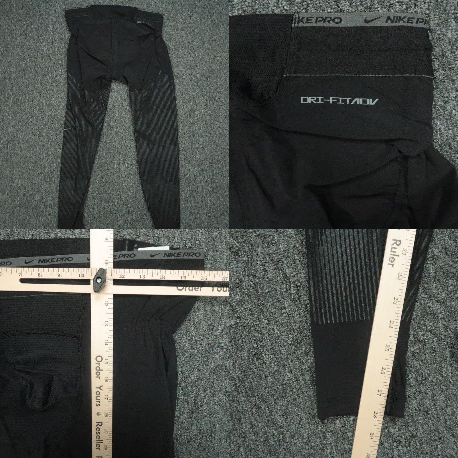 Nike Nike Pants Mens 2XL Black Pro Dri-FIT ADV Recovery Tights Performance Running Dimensional? Size US 39 - 8 Thumbnail