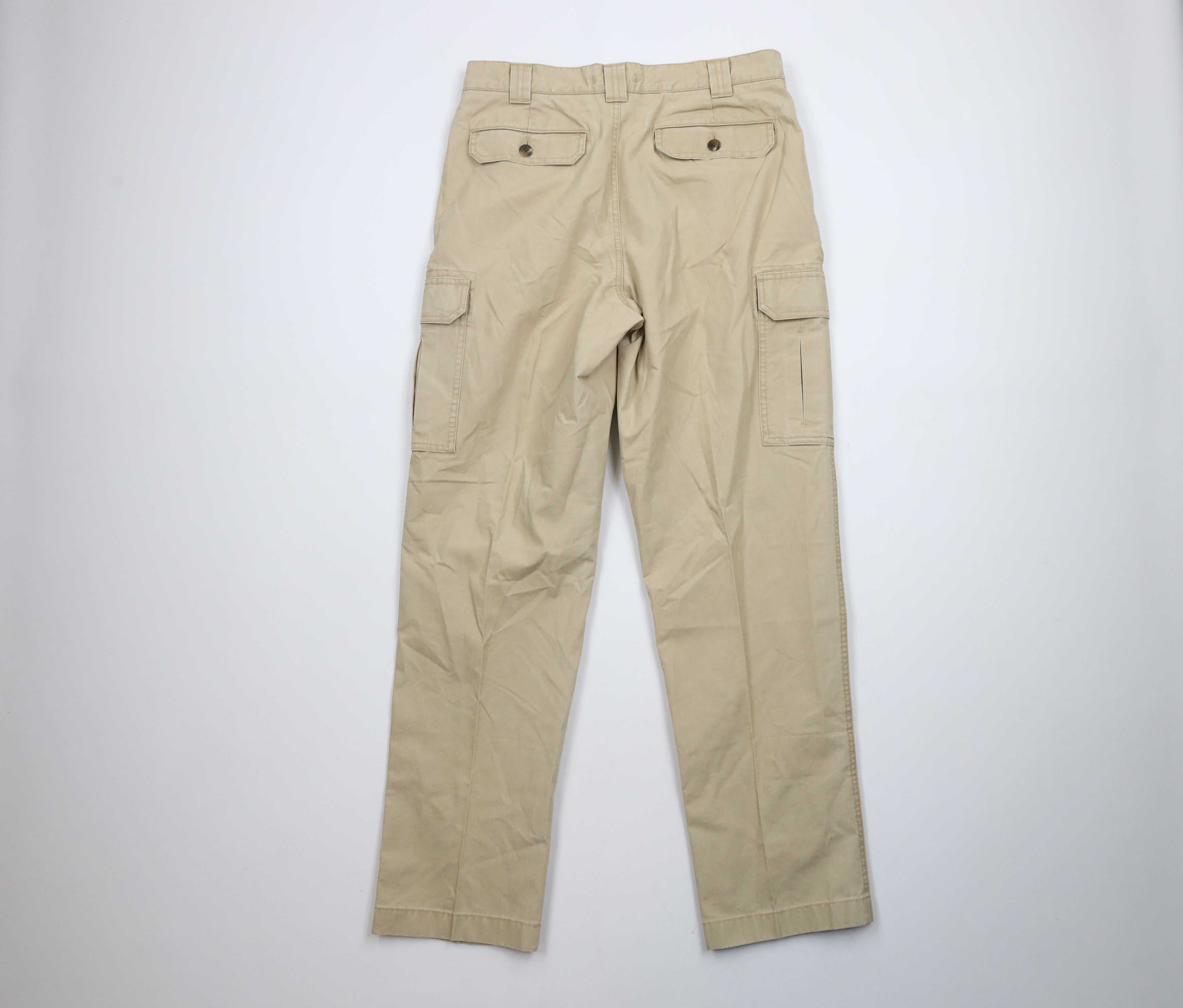 L.L. Bean × Vintage Vintage 90s LL Bean Stonewash Straight Leg Cargo Pants Beige Size US 31 - 8 Thumbnail