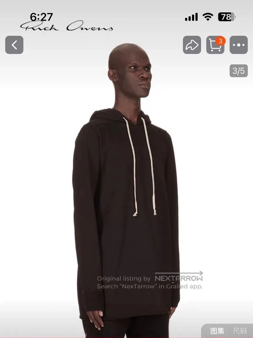 Rick Owens Drkshdw Rick Owens Drkshdw Long Hoodie Sweatshirt. Size US S / EU 44-46 / 1 - 4 Thumbnail
