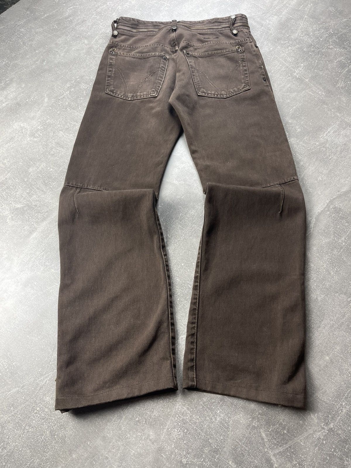 Dolce & Gabbana Dolce&Gabbana Archives 00s Brown Zipers Flared Jeans Size US 32 / EU 48 - 2 Thumbnail