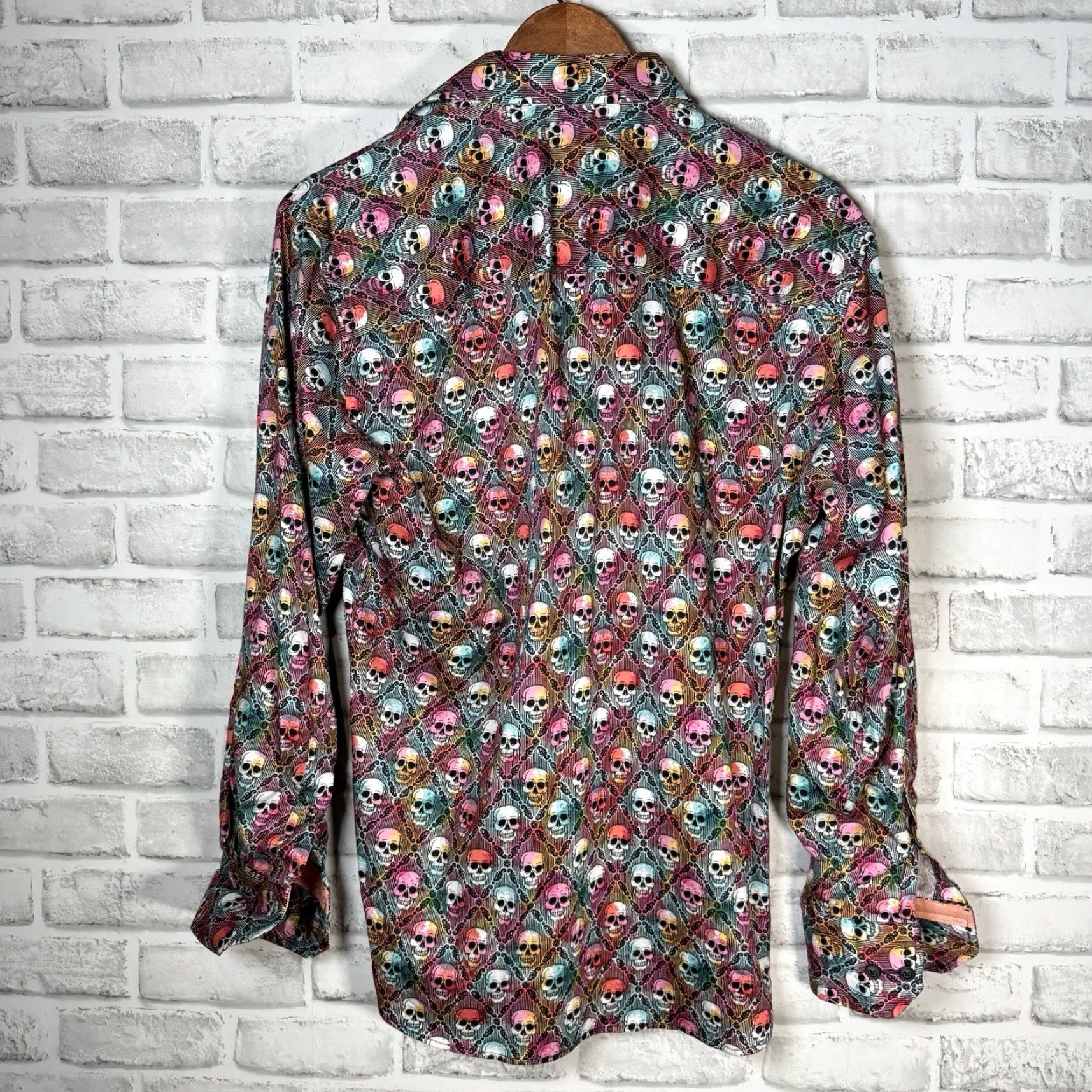 Vintage VINTAGE Visconti Black Skull Button-Up Long Sleeve Shirt Mens Size S Size US S / EU 44-46 / 1 - 5 Thumbnail