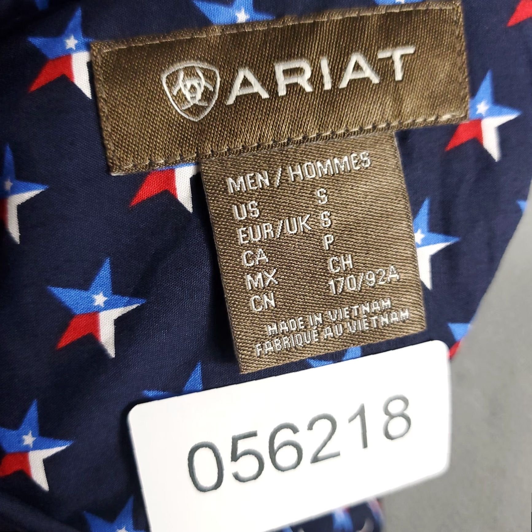Ariat Ariat Shirt Mens Small Blue Western Button-Up Long Sleeve Geometric Snap Collared Size US S / EU 44-46 / 1 - 7 Thumbnail