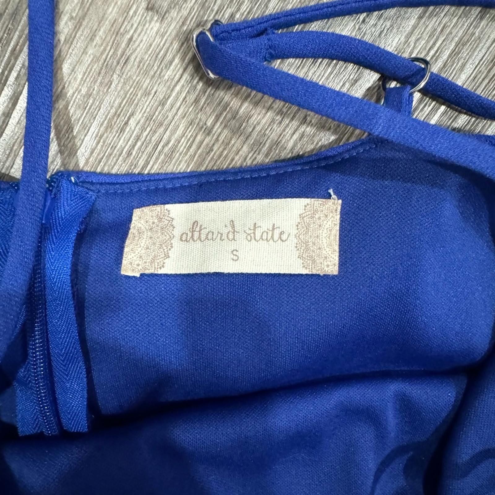Designer Altar’d State Blue Sleeveless Ruffle Short Mini Dress Size S Size S / US 4 / IT 40 - 7 Thumbnail