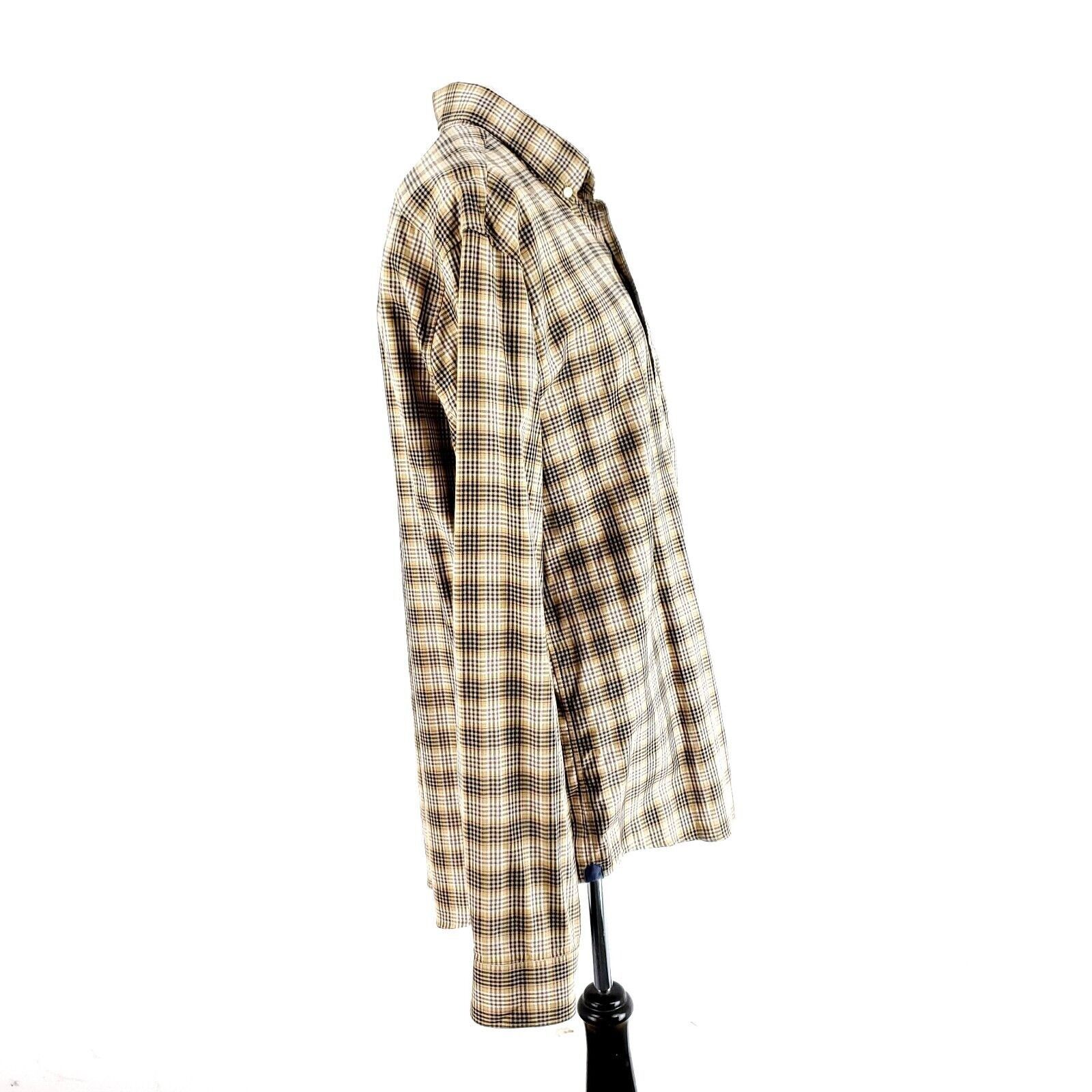 Michael Kors Michael Kors Slim Fit Button Down Brown Plaid Collared XL Co Size US XL / EU 56 / 4 - 5 Thumbnail