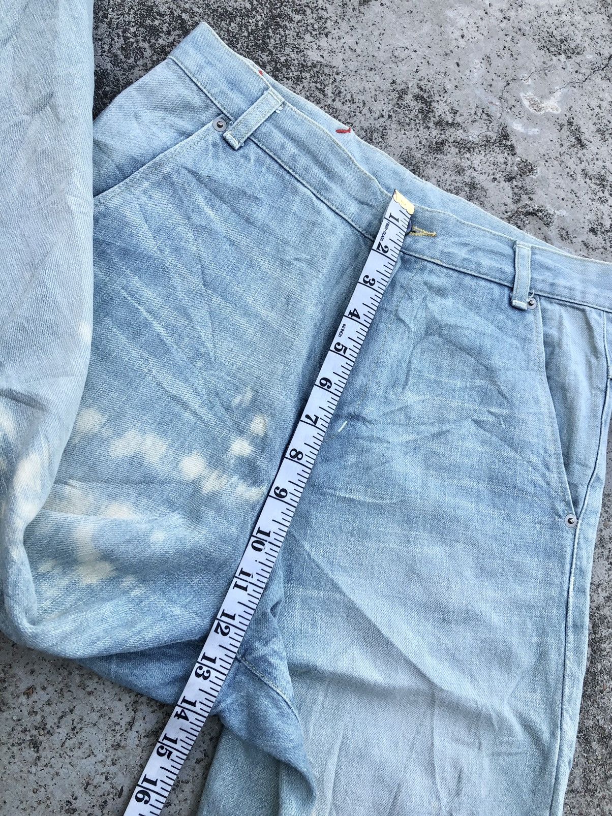 Hypebeast BAGGY⚡️⚡️BLEACH SELVEDGE DENIM Size US 28 / EU 44 - 6 Thumbnail