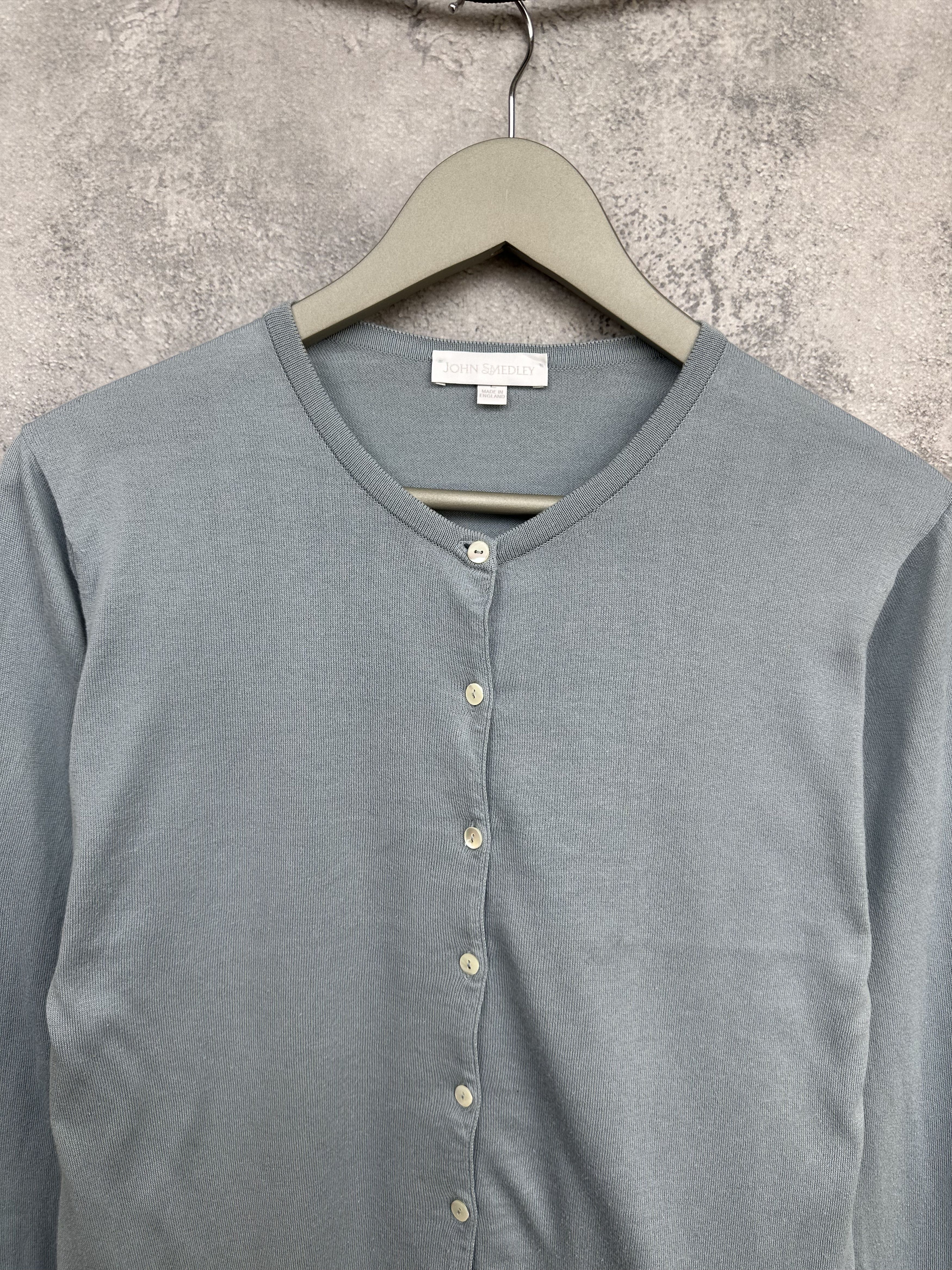 John Smedley John Smedley Sea Island Cotton Cardigan Crew Lightweight Size L / US 10 / IT 46 - 4 Thumbnail