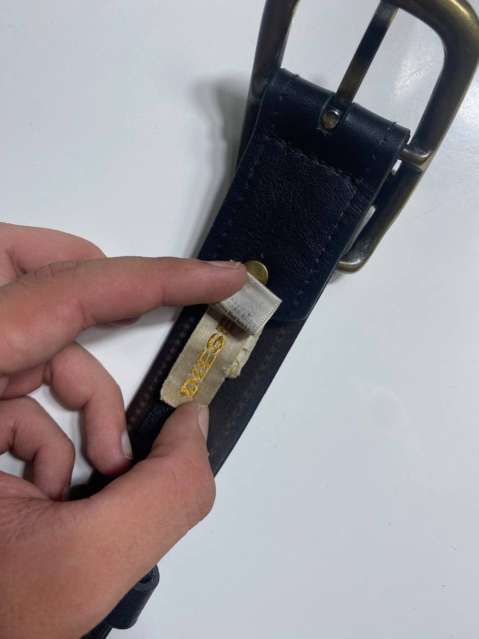 Diesel × Vintage Diesel Y2K vintage logo leather belt Size ONE SIZE - 16 Thumbnail