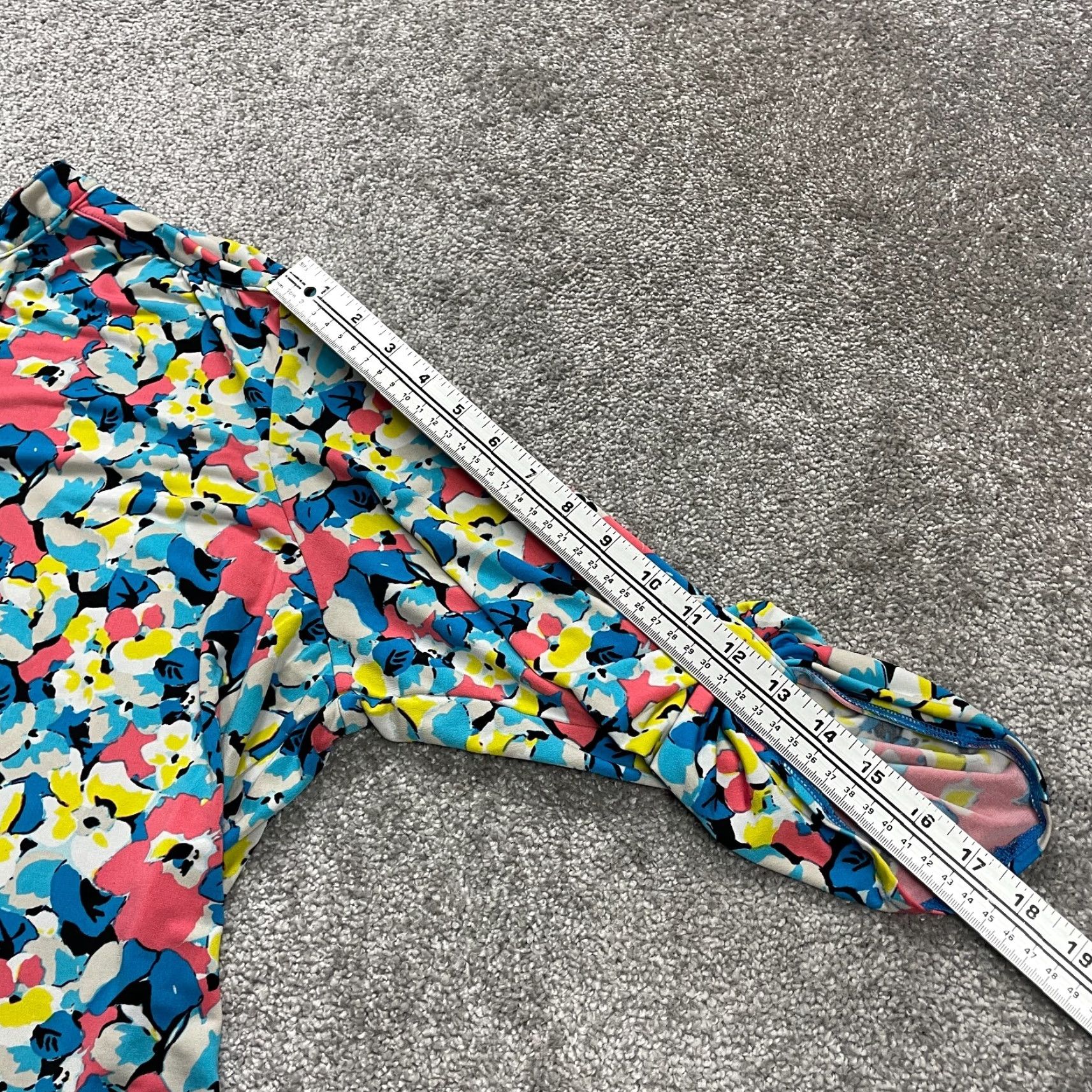 Madison Madison Dress Womens 3XL Multicolor Floral V-Neck Roll Tab Sleeve Midi A-Line Size XXL / US 16-18 / IT 52-54 - 7 Thumbnail