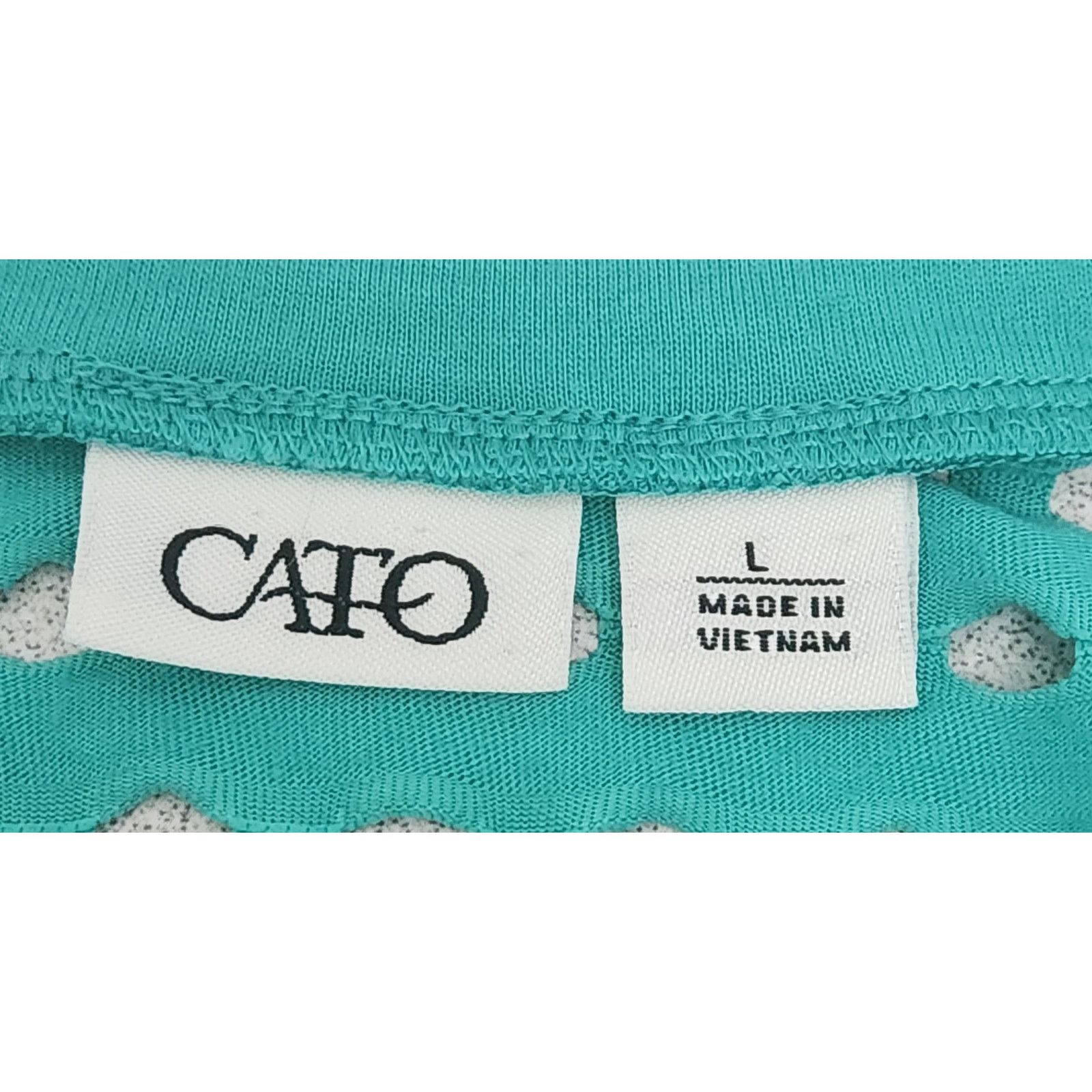 Other Cato Teal Round Neck Short Cap Sleeves Shell Top Large Size L / US 10 / IT 46 - 5 Thumbnail
