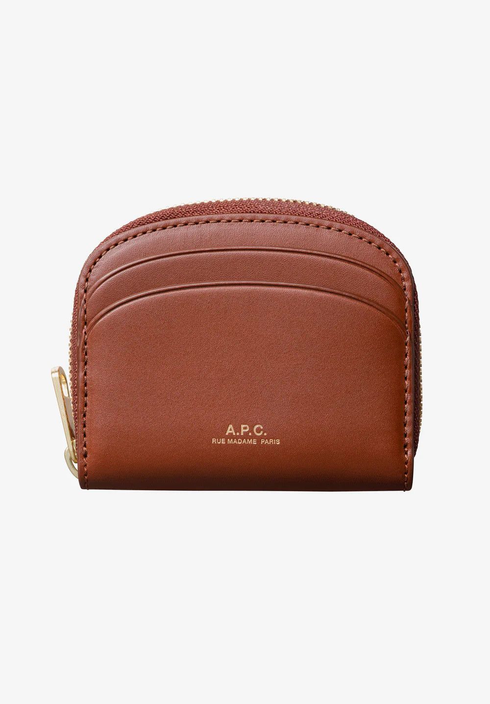 A.P.C. o1mle1125 Size: OS / Demi-Lune Mini Compact Wallet in Brown Size ONE SIZE - 1 Thumbnail