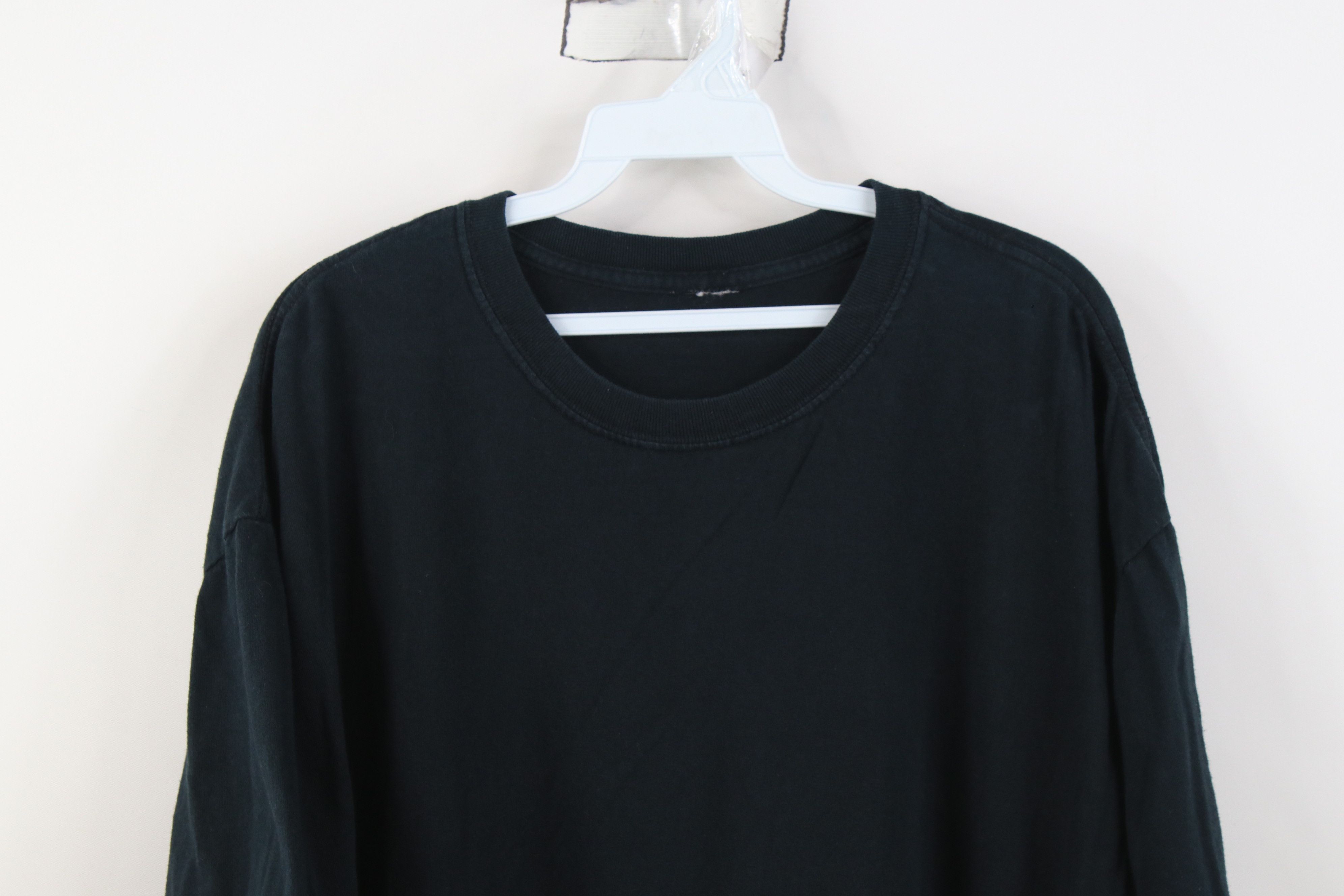 Vintage Vintage 90s Y2K Streetwear Blank Short Sleeve T-Shirt Black Size US XL / EU 56 / 4 - 2 Thumbnail