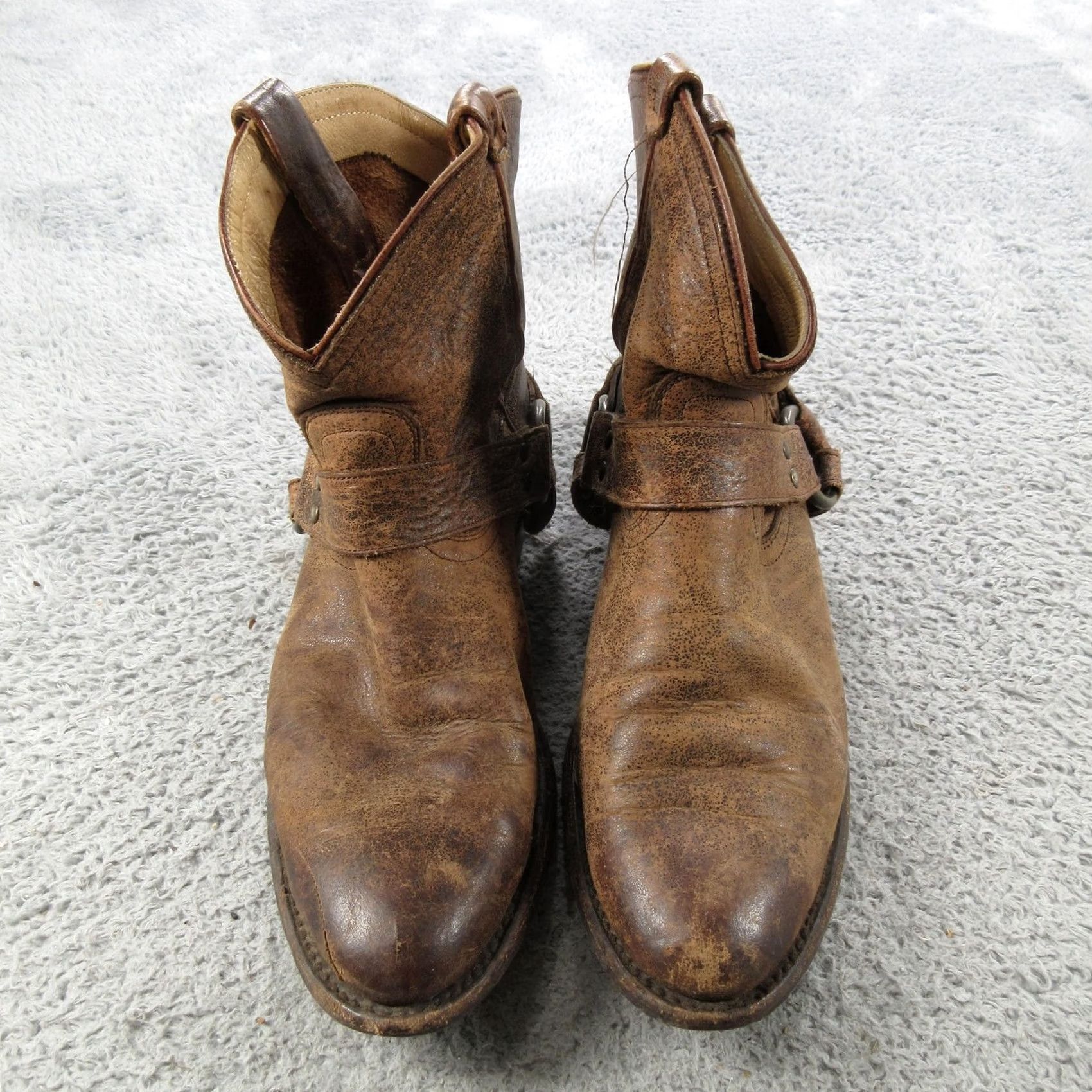 Frye Frye Boots Womens 7.5 Brown Leather Harness Ankle Biker Western Booties Size US 8 / IT 38 - 5 Thumbnail