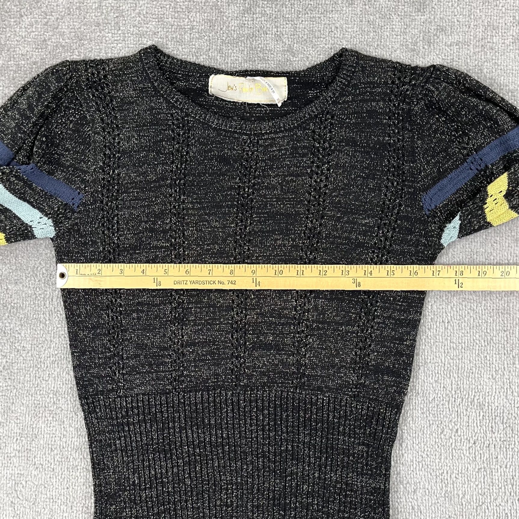 Vintage VINTAGE Jens Pirate Booty Luciana Sweater Womens M/L Black Metallic Ribbed Rayon Casual, Party, Workwear, Fall Winter Size M / US 6-8 / IT 42-44 - 5 Thumbnail