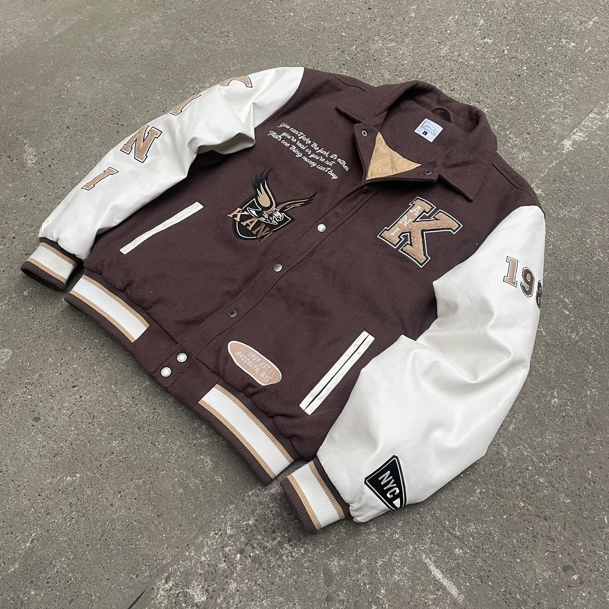 Karl Kani × Vintage Vintage Karl Kani Big Logo Varsity Bomber Jacket Size US L / EU 52-54 / 3 - 7 Thumbnail