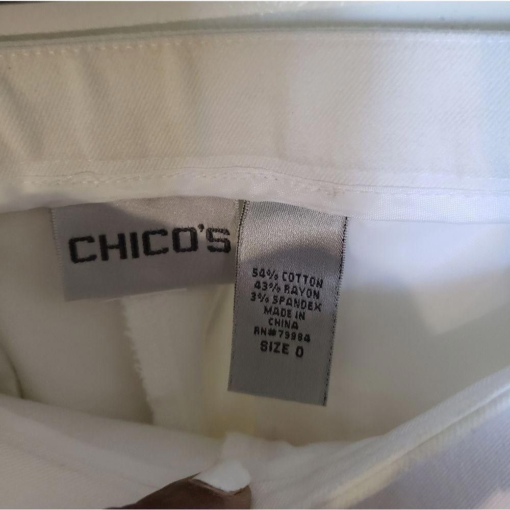 Chicos CT1056a Chico’s White Cuffed Ankle Jeans Size 0 Size 25" / US 0 / IT 36 - 6 Thumbnail