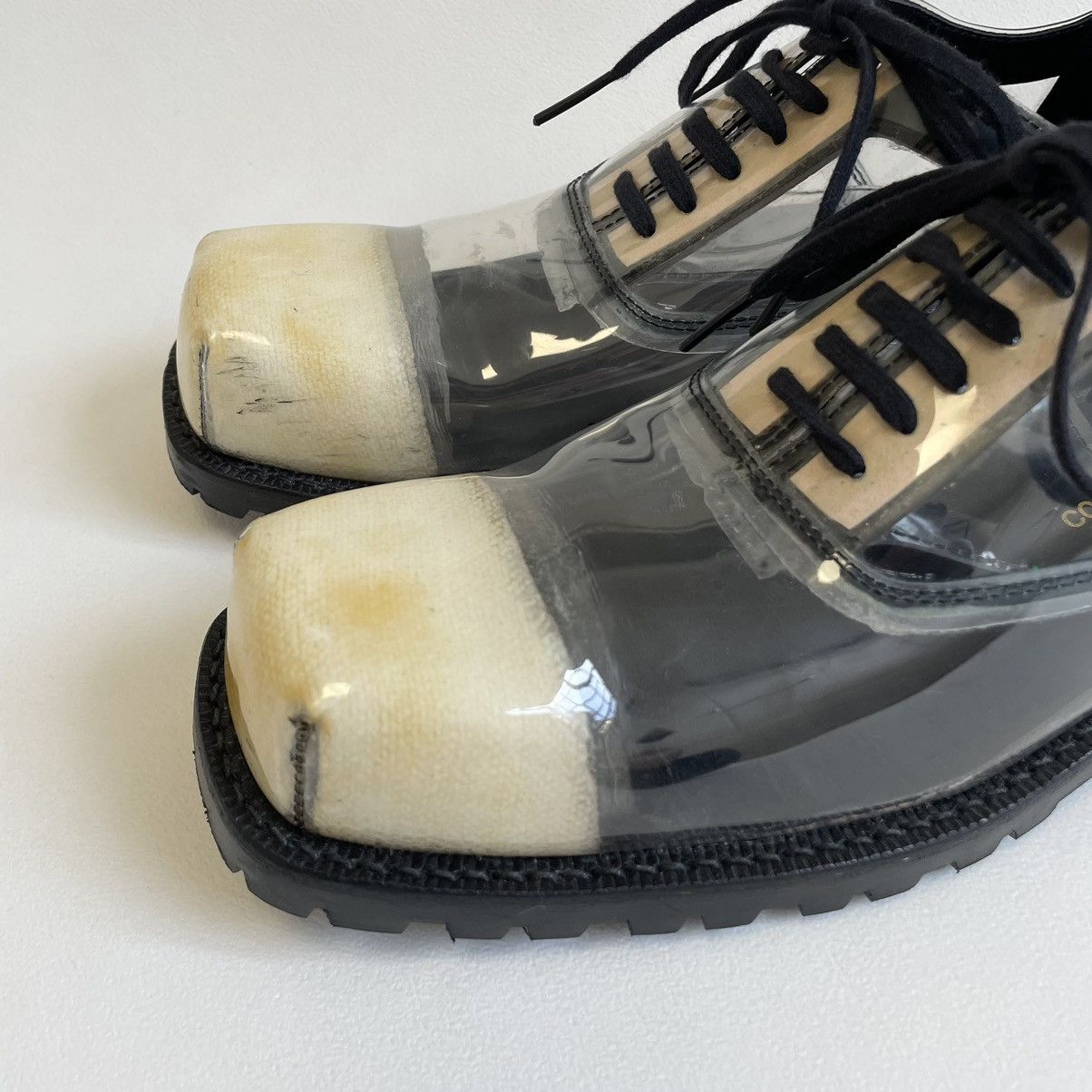 Comme des Garcons A/W 2002 Square Toe PVC Oxford Shoes Size US 8 / IT 38 - 3 Thumbnail