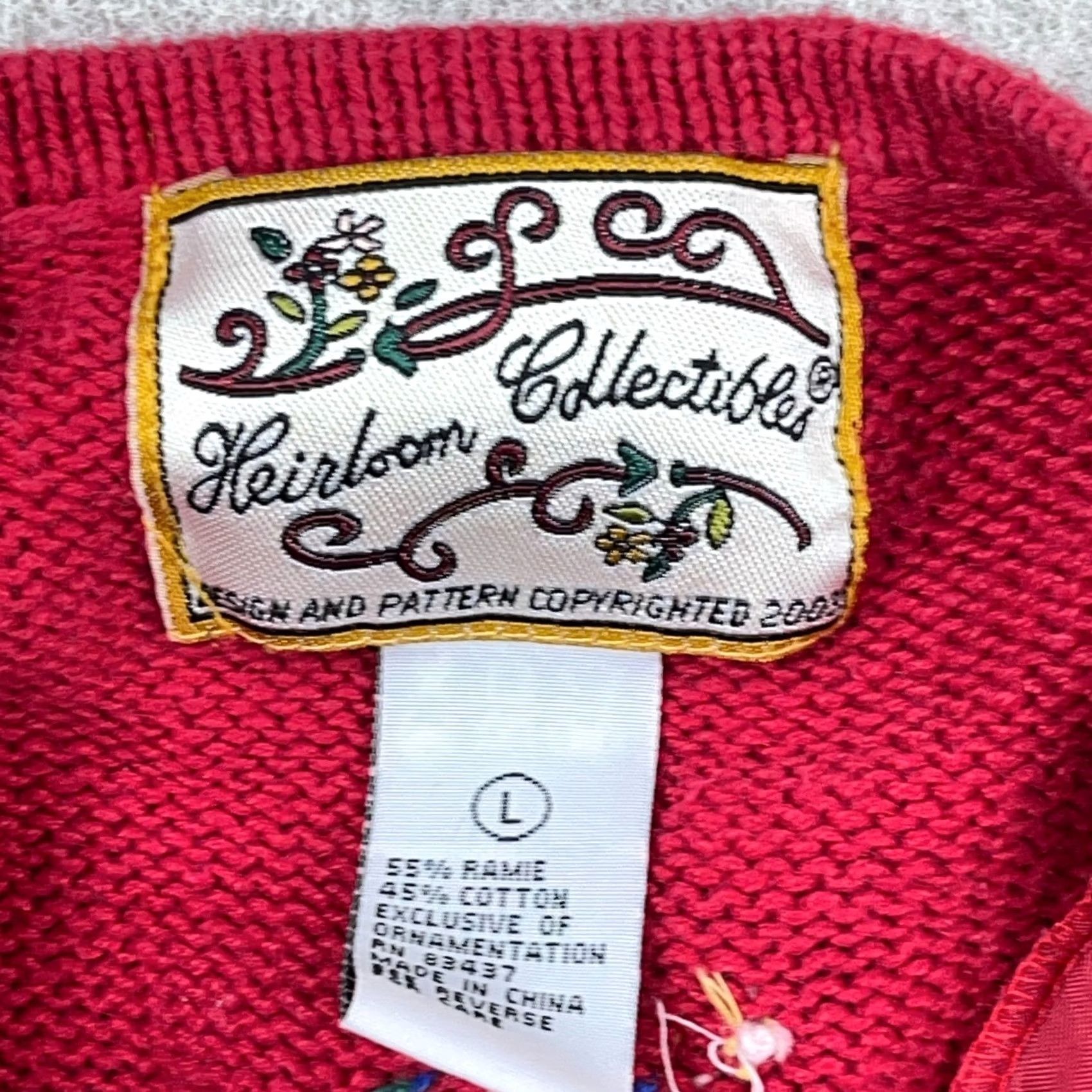 Vintage VINTAGE Heirloom Collectibles Sweater Womens L Red Christmas Women Full Zip Cardigan Size L / US 10 / IT 46 - 7 Thumbnail