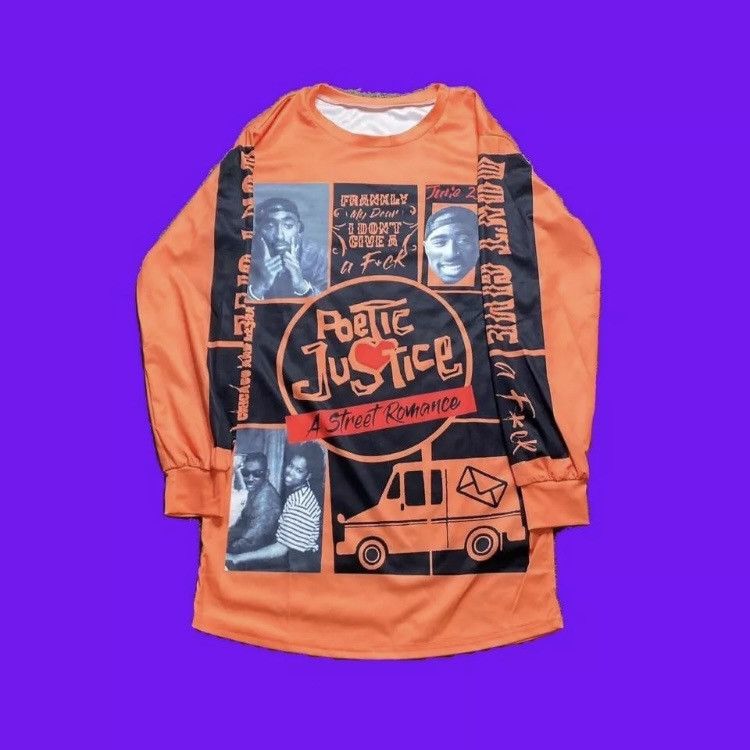 Rap Tees Tupac Poetic Justice Long Sleeve Athletic T Shirt Size US S / EU 44-46 / 1 - 1 Thumbnail