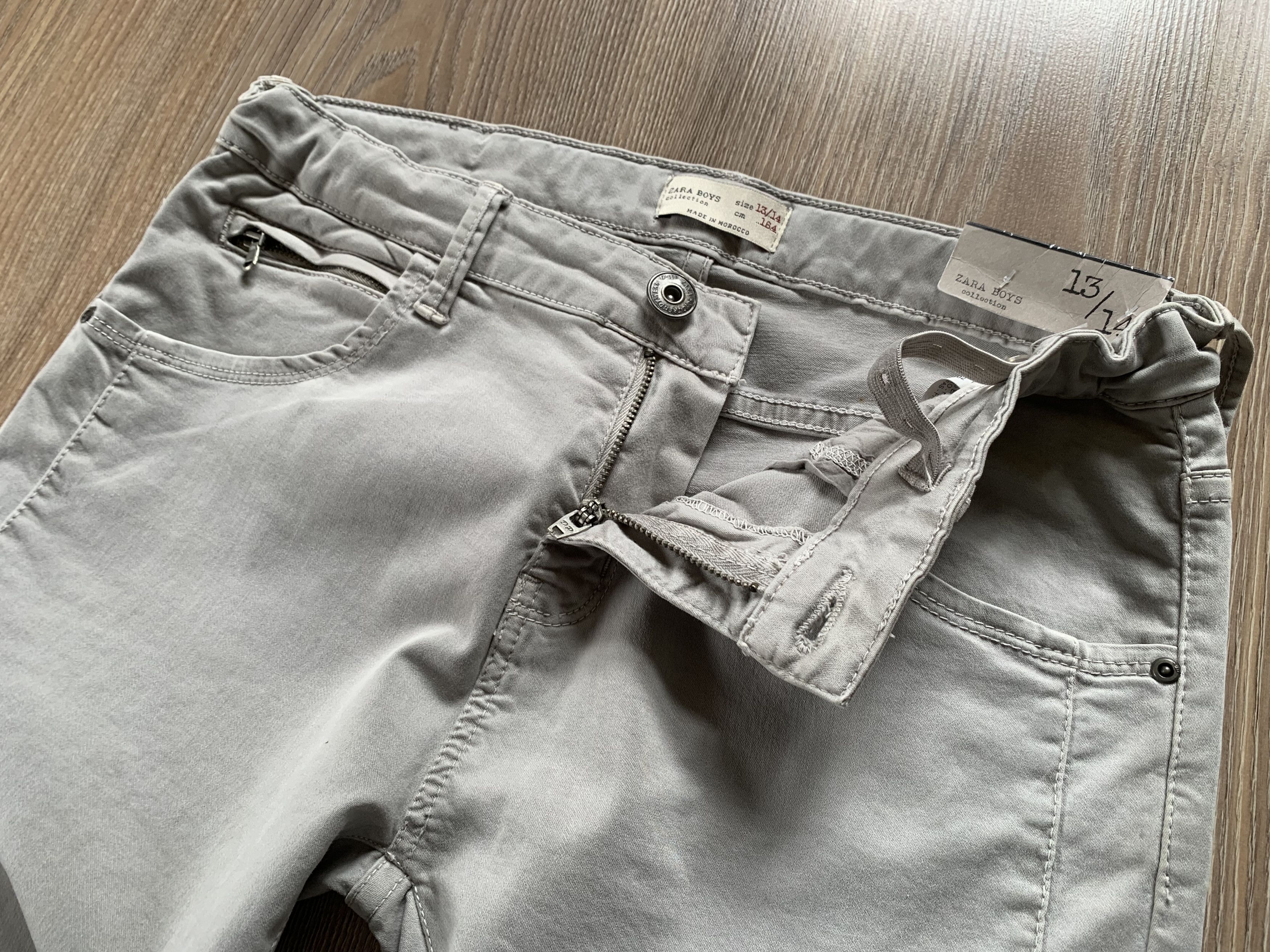Designer × Zara New Zara Boys Colection Biker Denim Grey Jeans Size US 26 / EU 42 - 5 Thumbnail