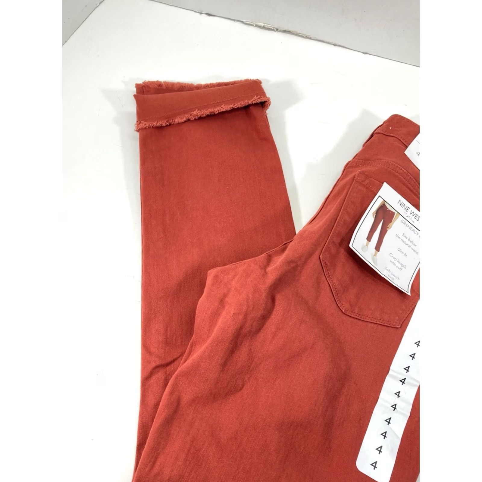 Nine West Nine West Gramercy Crop Jeans Women 4 28X27 Red Denim Stretch Slim NWT Size 27" / US 4 / IT 40 - 3 Thumbnail