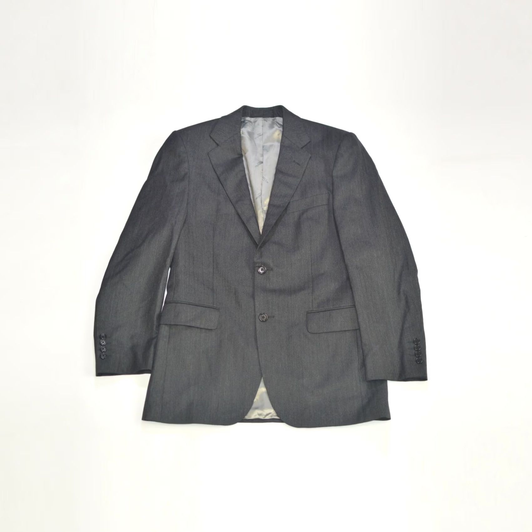 Aquascutum Aquascutum London Wool Herringbone 2-Button Blazer Made in Portugal Size 38R Gray Mens Blazer Wool Herringbone London 90s Theme 2-Button Blazer Mens Size 38R - 2 Thumbnail