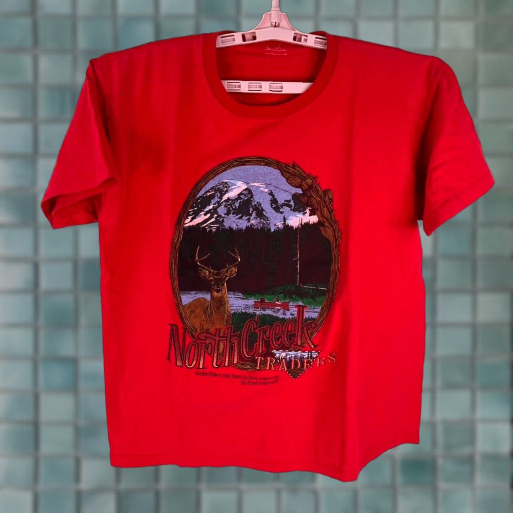 Vintage North Creek Traders T Shirt Mens Size L Red Deer Nature Adventure Shirt Adult Large Red Nature 90s? Size US L / EU 52-54 / 3 - 1 Thumbnail