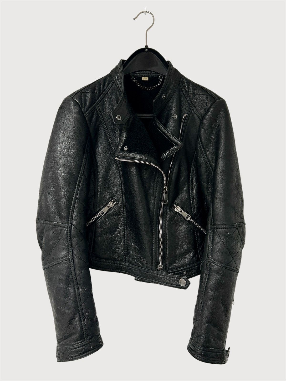 Burberry FW2010 Shearling Biker Leather Jacket Size US XS / EU 42 / 0 - 1 Thumbnail
