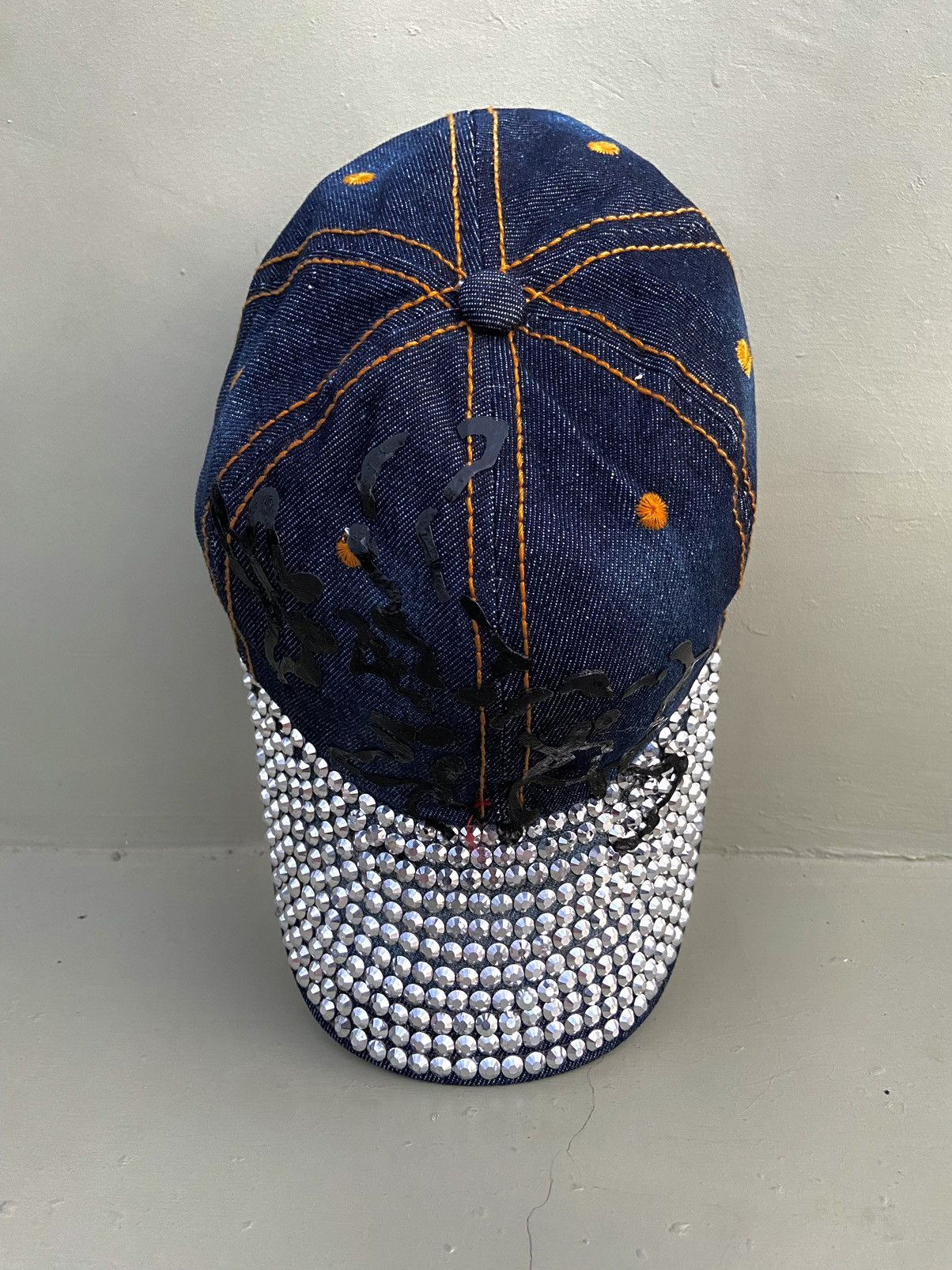 If Six Was Nine 2000s zircon studded denim washed cap Size ONE SIZE - 6 Thumbnail