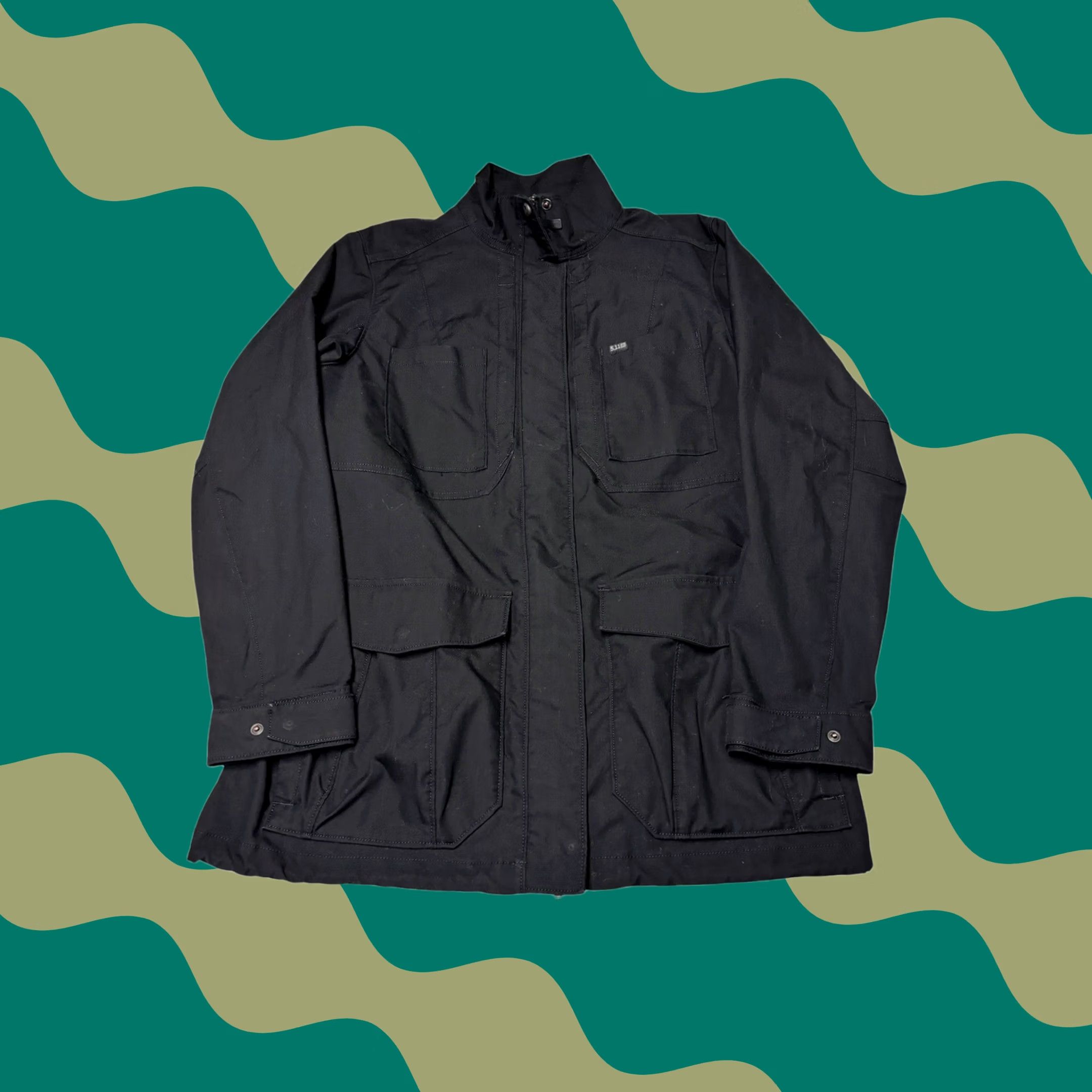 Vintage 5.11 Tactical Womens Surplus Black Jacket XL Military Jacket Coat Womens 5.11 Logo Zipper Snap Pockets Size XL / US 12-14 / IT 48-50 - 1 Thumbnail