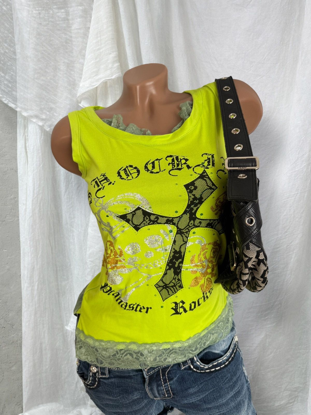 Hysteric Glamour Amazing Y2K Cross Logo Vintage Goth Lace Tank Top Size M / US 6-8 / IT 42-44 - 1 Thumbnail