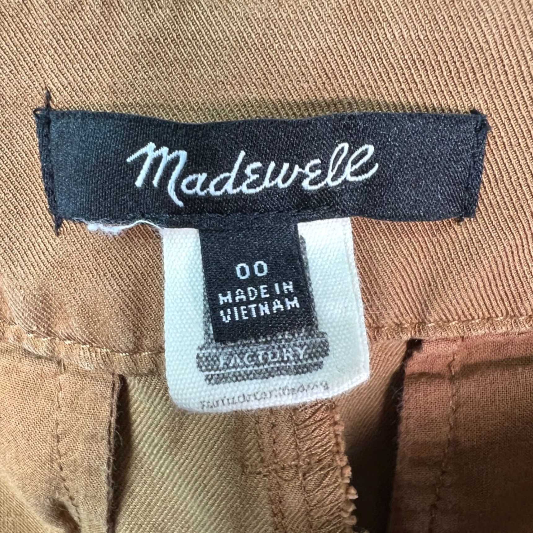 Madewell Madewell Pants Womens 00 Harlow Wide-Leg Brown Twill Linen Lyocell Cotton Blend Modern Chino 27in Inseam Womens Size 24" / US 00 / IT 34 - 3 Thumbnail