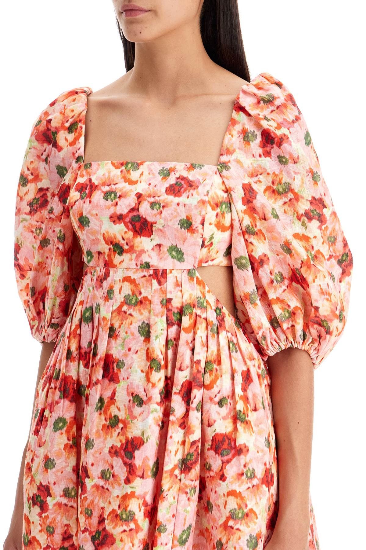 Zimmermann oc11z0525 Short Linen Lightburst Mini Dress in Multicolor Size L / US 10 / IT 46 - 4 Thumbnail
