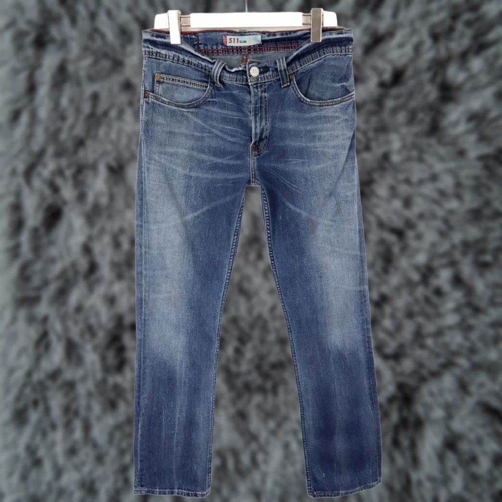 Levi's LEVI'S 511 Slim Jeans Men's W36/L34 Zip Fly Stretch Mid Rise Faded Blue Denim Slim Jeans Mens Regular Waist 36 Inseam 34 Size US 36 / EU 52 - 1 Thumbnail