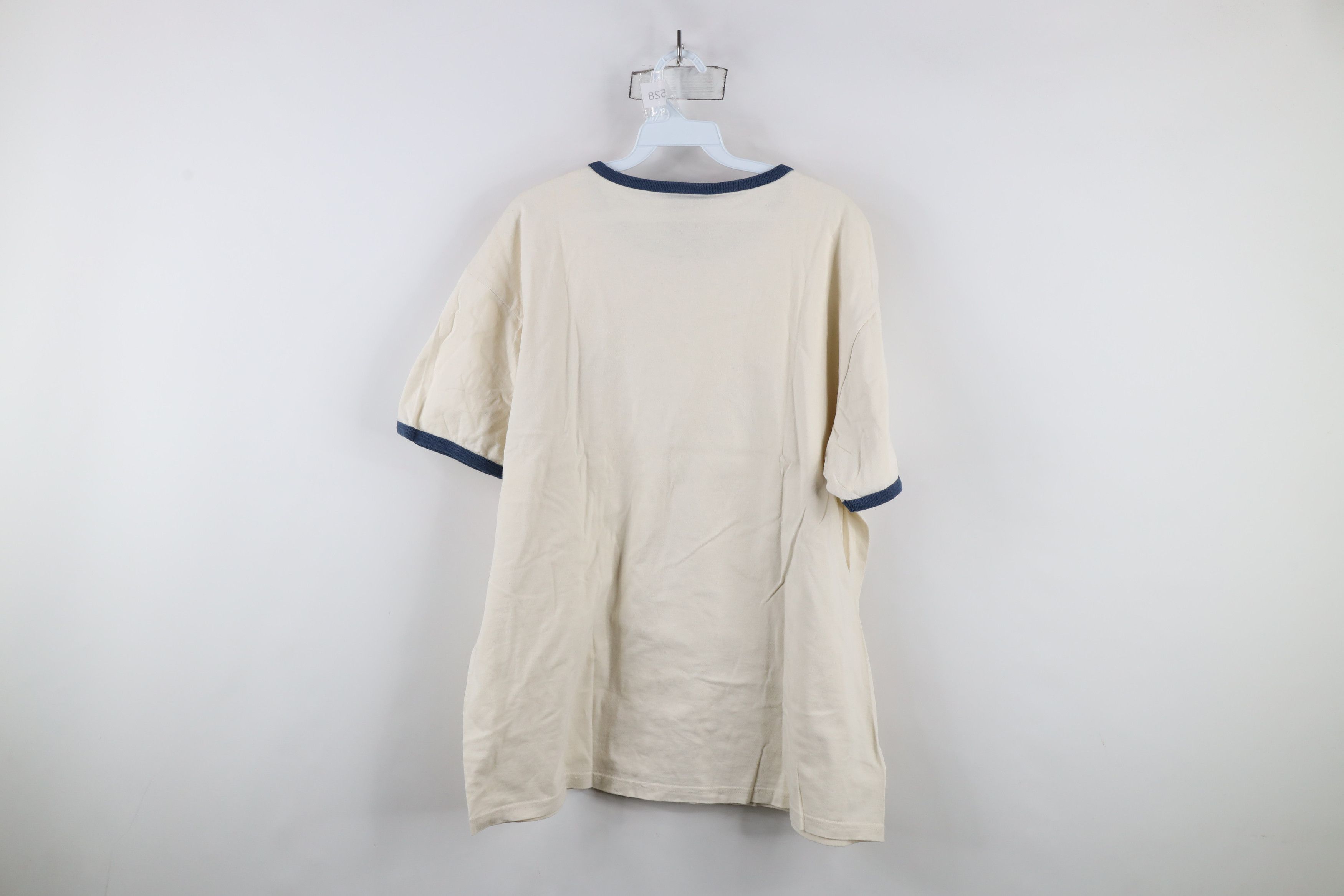 Ralph Lauren × Vintage Vintage 90s Ralph Lauren Short Sleeve Ringer T-Shirt Beige Size US L / EU 52-54 / 3 - 11 Thumbnail
