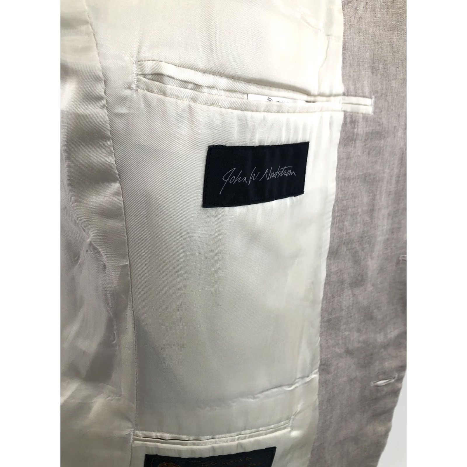 Nordstrom Nordstrom / Ormezzano Italy LINEN Blazer Jacket - Mens 40R Beige - EXCELLENT Size 40R - 7 Thumbnail