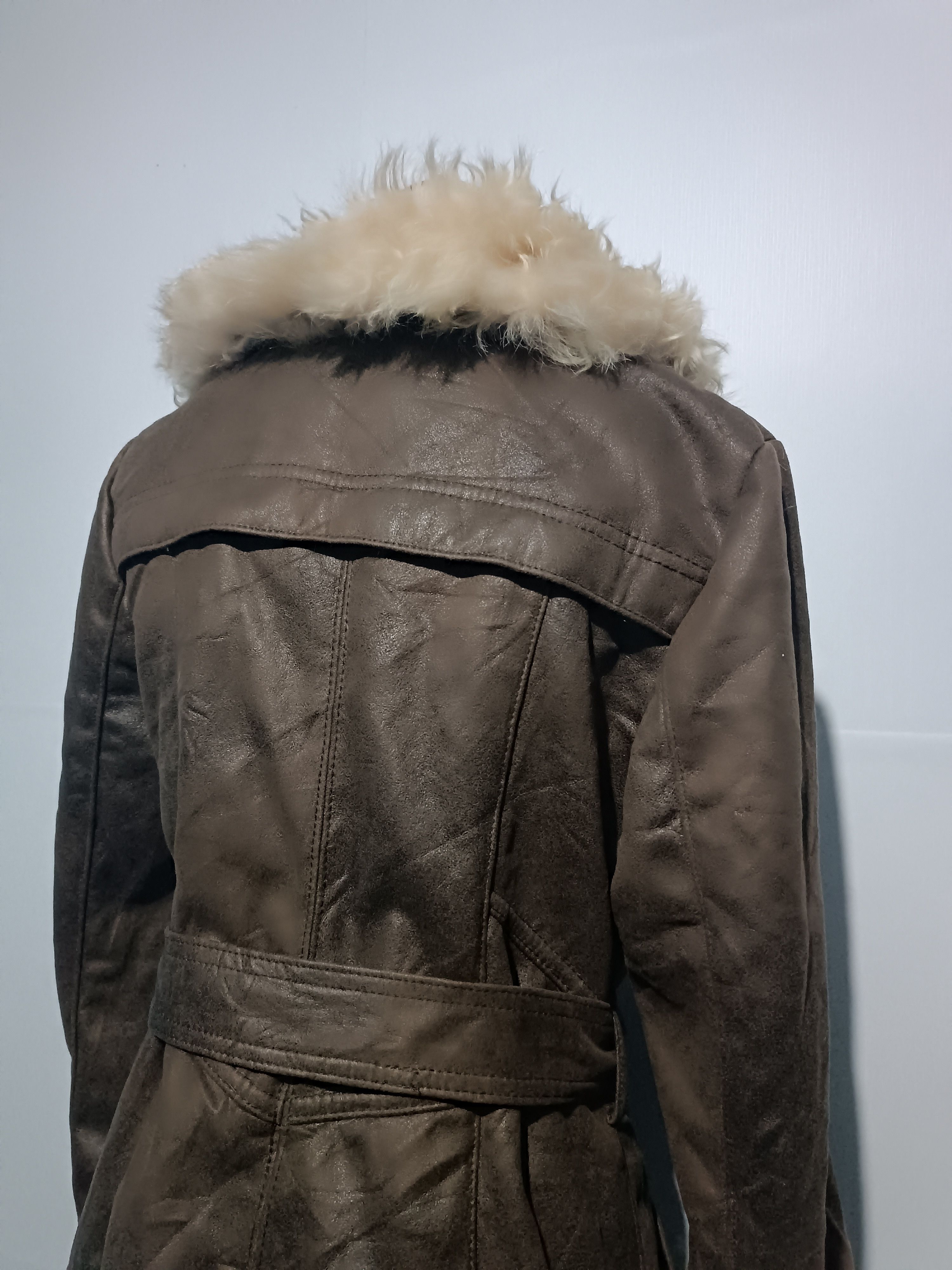 Japanese Brand Boko Collection Asymmetrical Faux Fur Jacket Brown Size S / US 4 / IT 40 - 4 Thumbnail