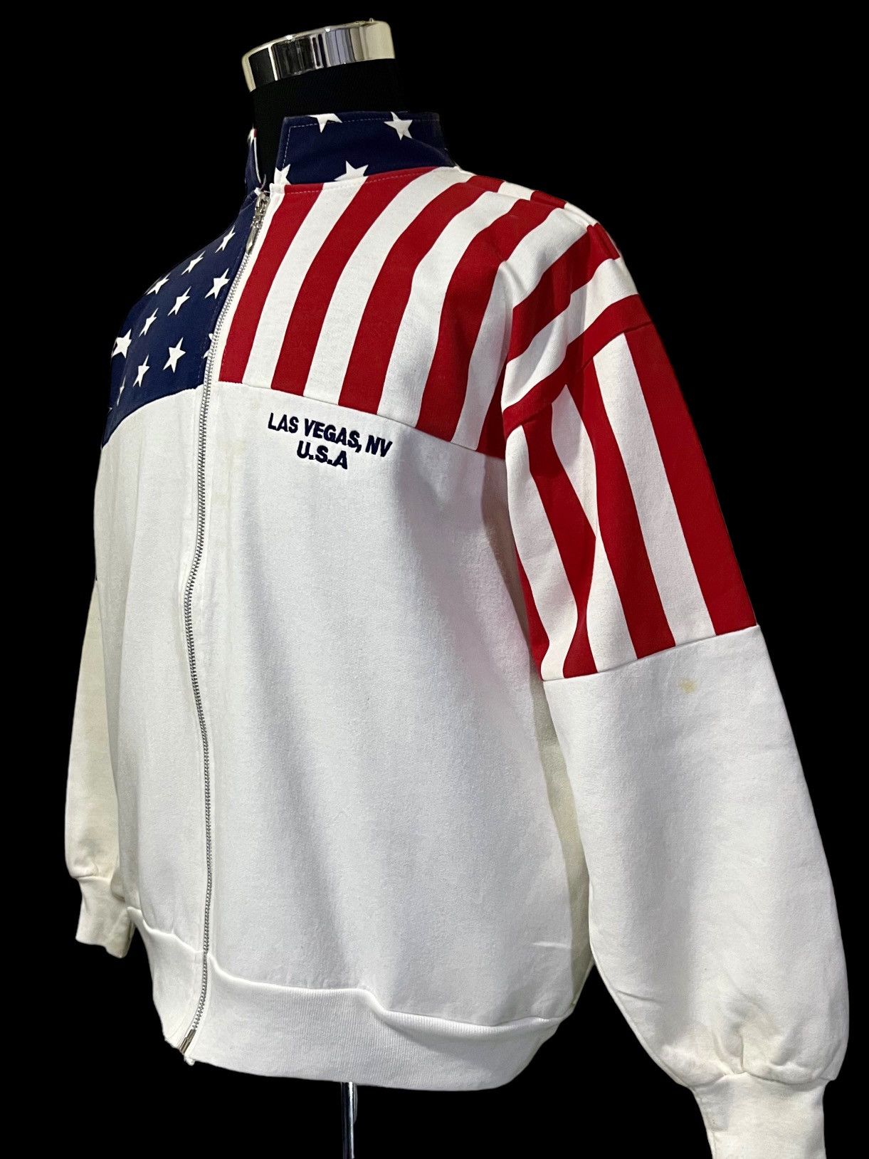 Vintage VINTAGE 90s AMERICAN FLAG SWEATER FULL ZIP Size US M / EU 48-50 / 2 - 15 Thumbnail