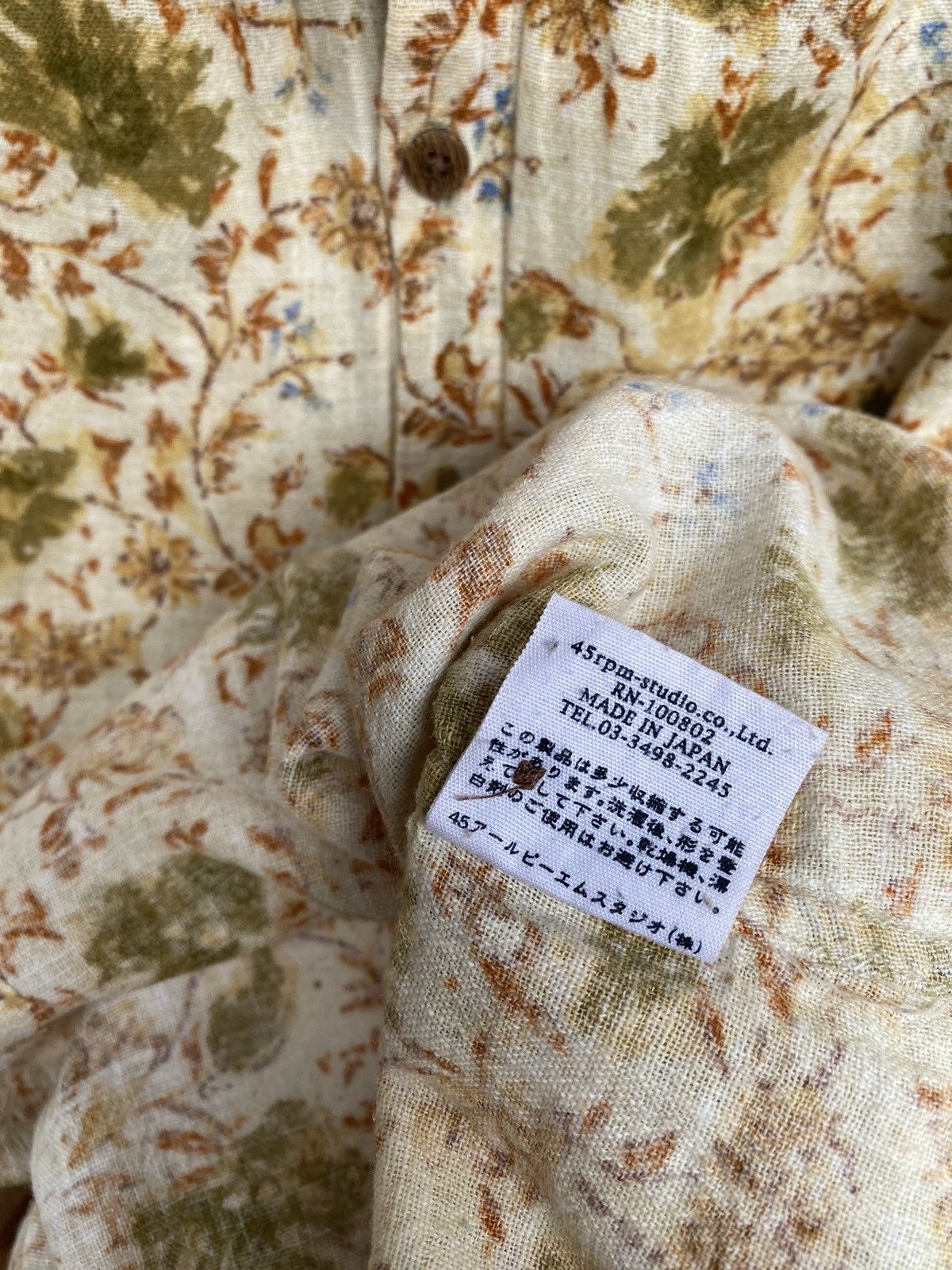 45rpm × Japanese Brand 45RPM FLOWER BUTTON UP SHIRT Size US S / EU 44-46 / 1 - 8 Thumbnail