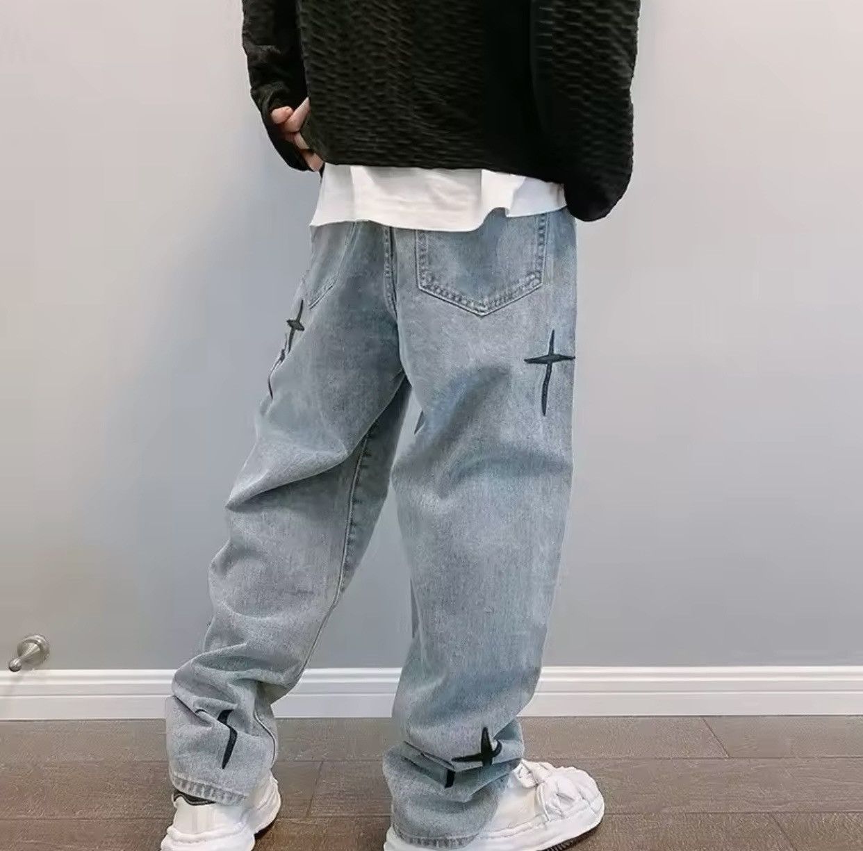 Designer × Japanese Brand vintage embroidered baggy jeans Size US 31 - 3 Thumbnail
