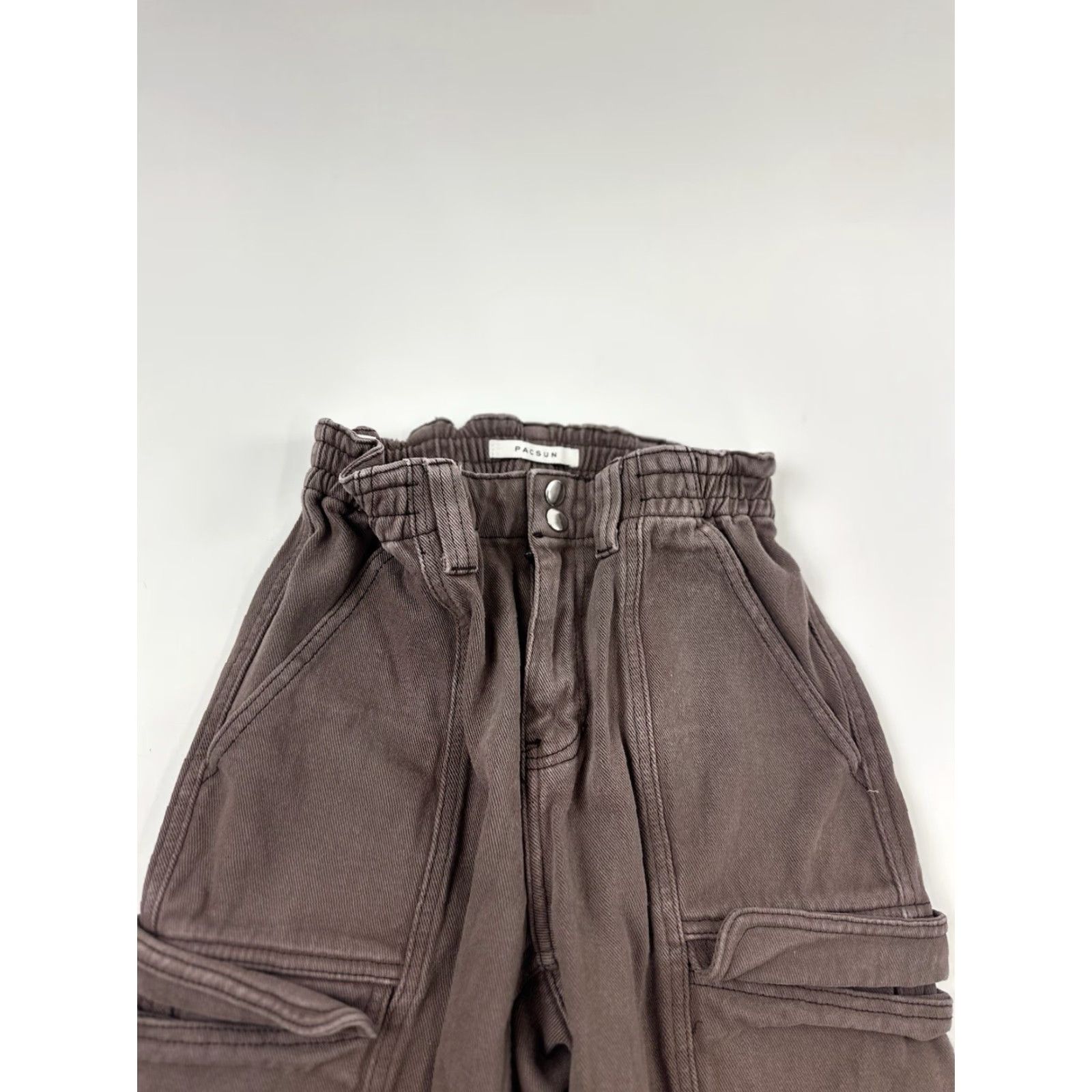 Pacsun Pacsun Jeans Womens XS Brown Elastic Waist Cargo Straight - Adult XS Womens Brown Cargo Jeans Size 26" / US 2 / IT 38 - 4 Thumbnail